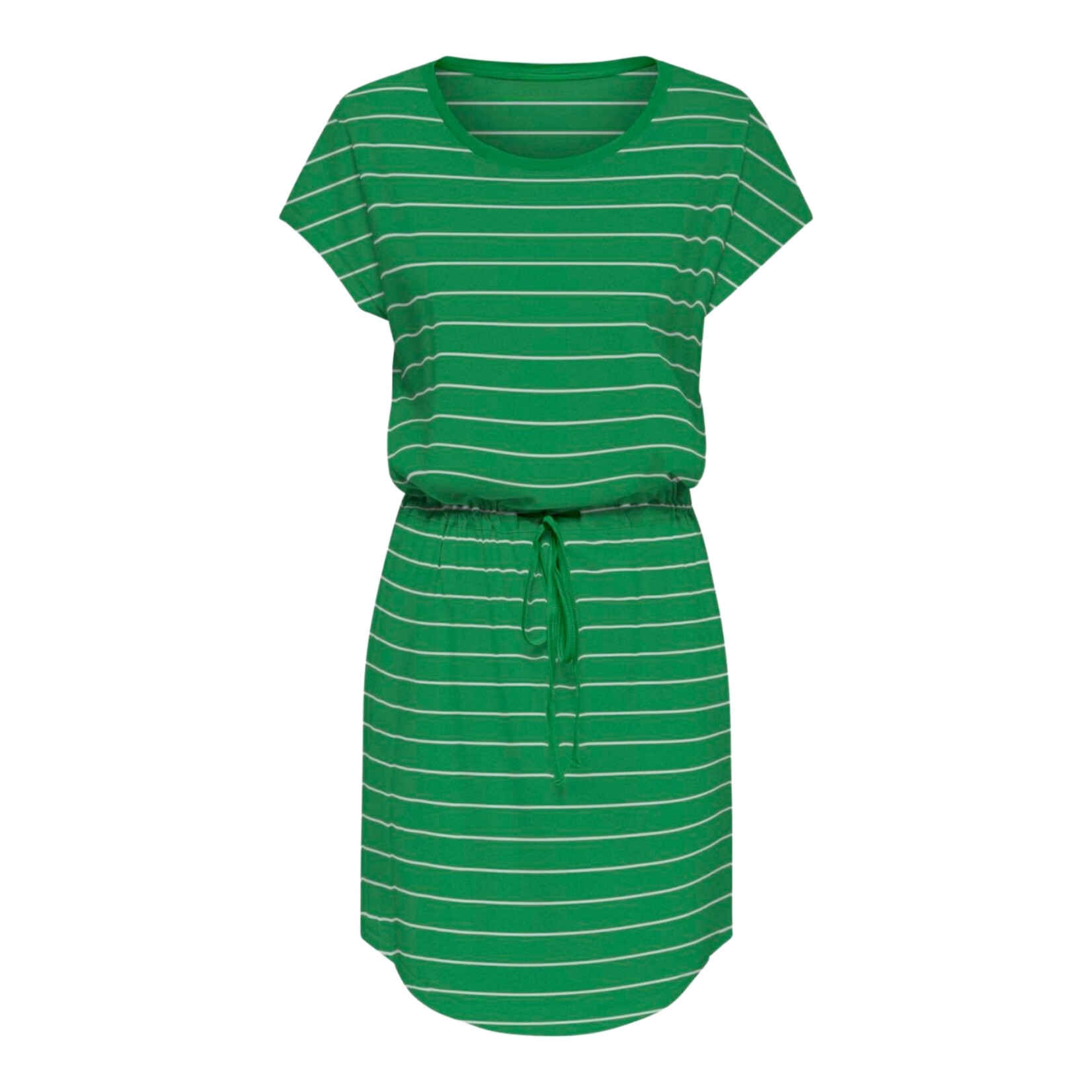 Only Gemma Drawstring Shirt Dress - Green Stripe
