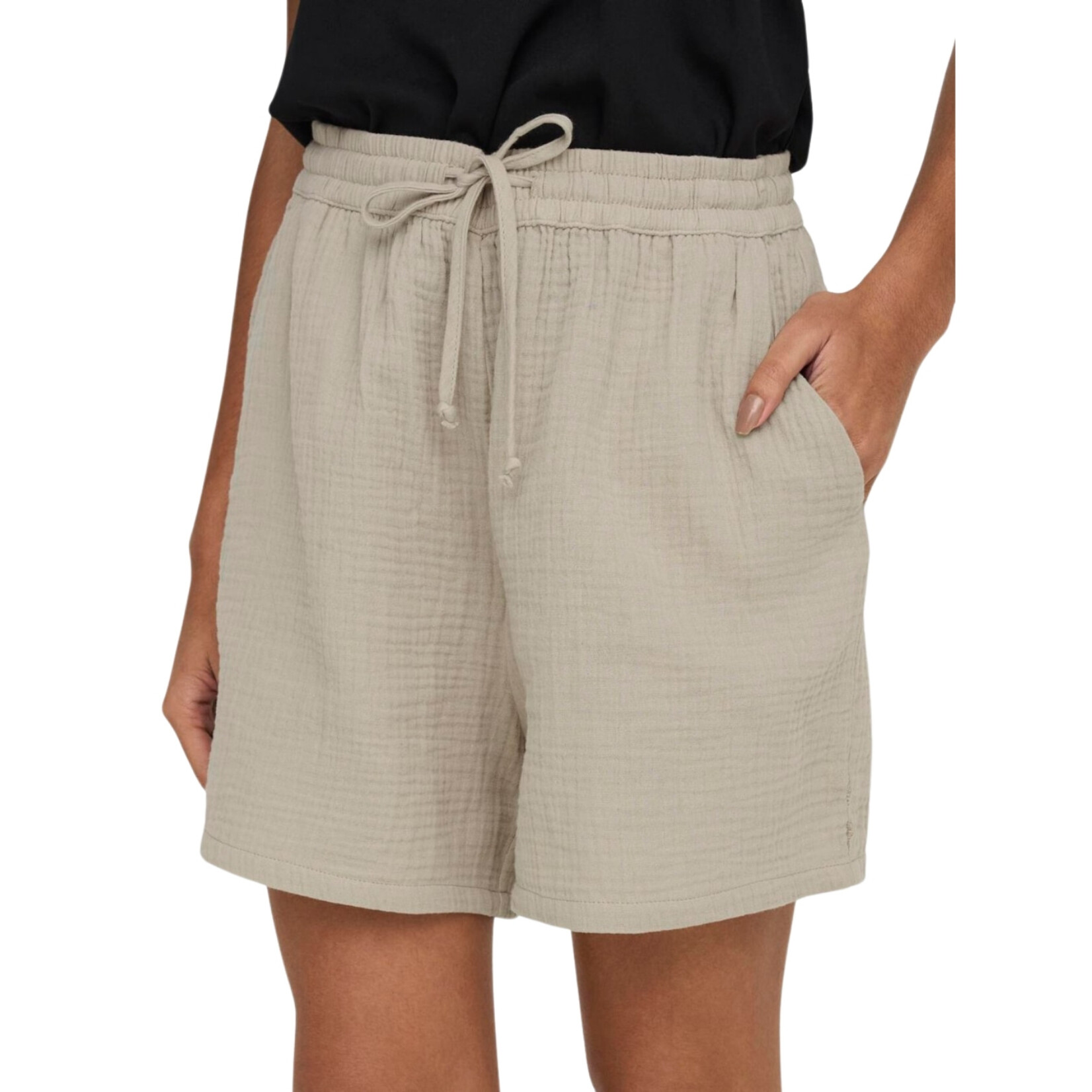 Only Canyon Cotton Gauze Short - Tan