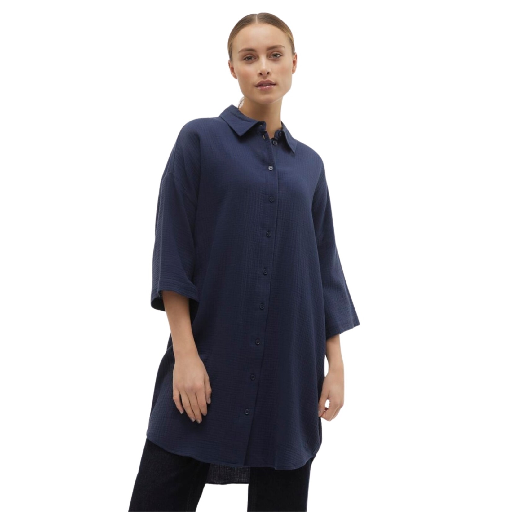 Vero Moda Madrid Gauze Shirt - Navy