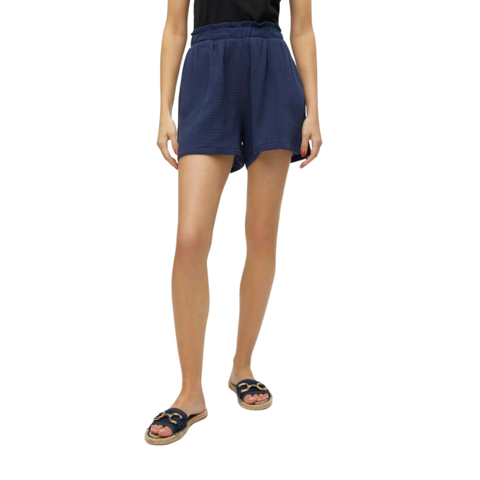 Vero Moda Madrid Gauze Shorts - Navy