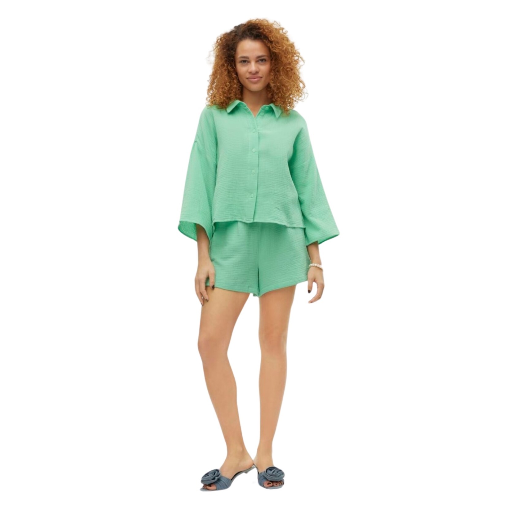 Vero Moda Madrid Gauze Shorts - Katydid Green