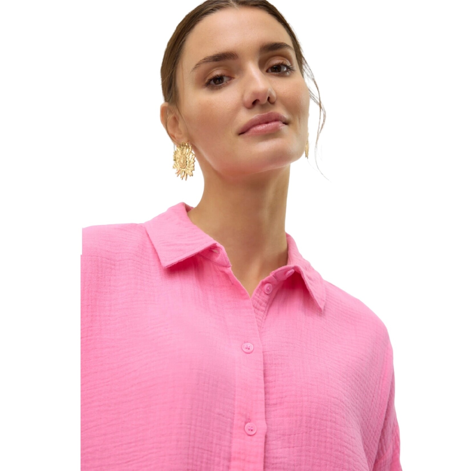 Vero Moda Madrid Gauze Shirt - Pink Cosmos