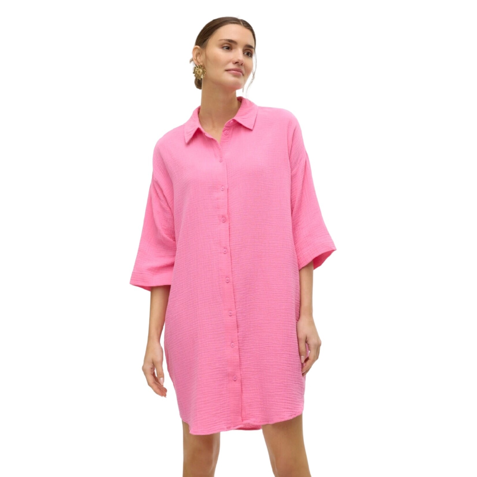 Vero Moda Madrid Gauze Shirt - Pink Cosmos