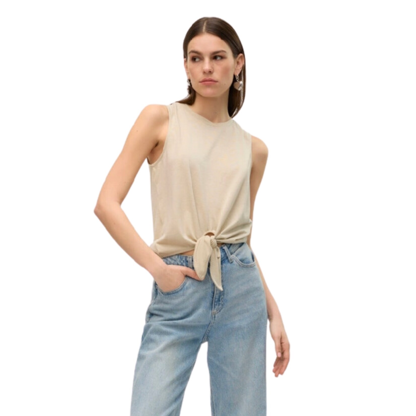 Vero Moda Summer Tie Top - Silver Mink