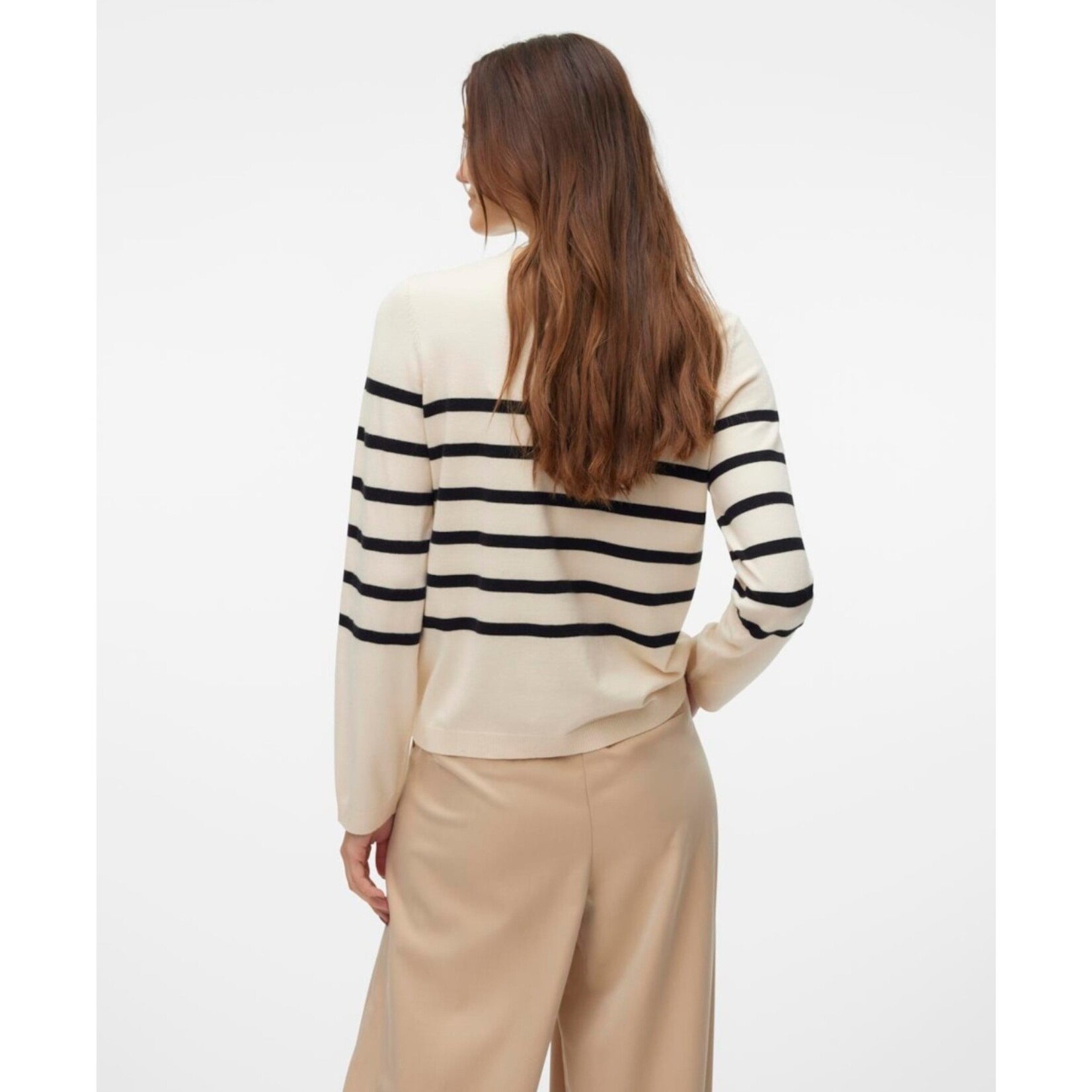 Vero Moda Camille Knit - Black Stripe on Birch