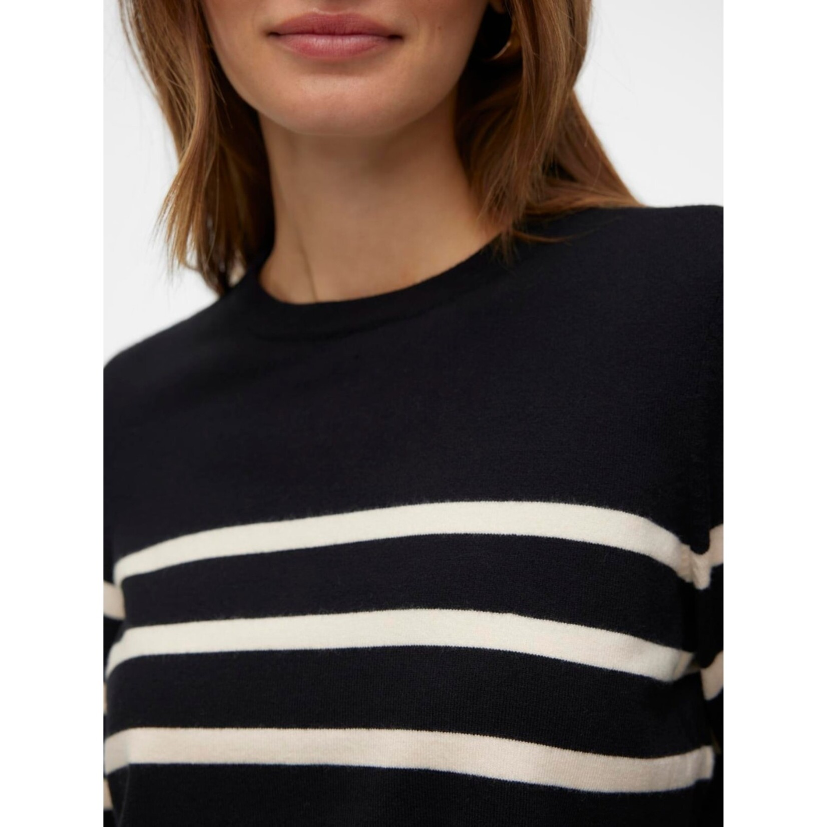 Vero Moda Camille Knit - Birch Stripe on Black