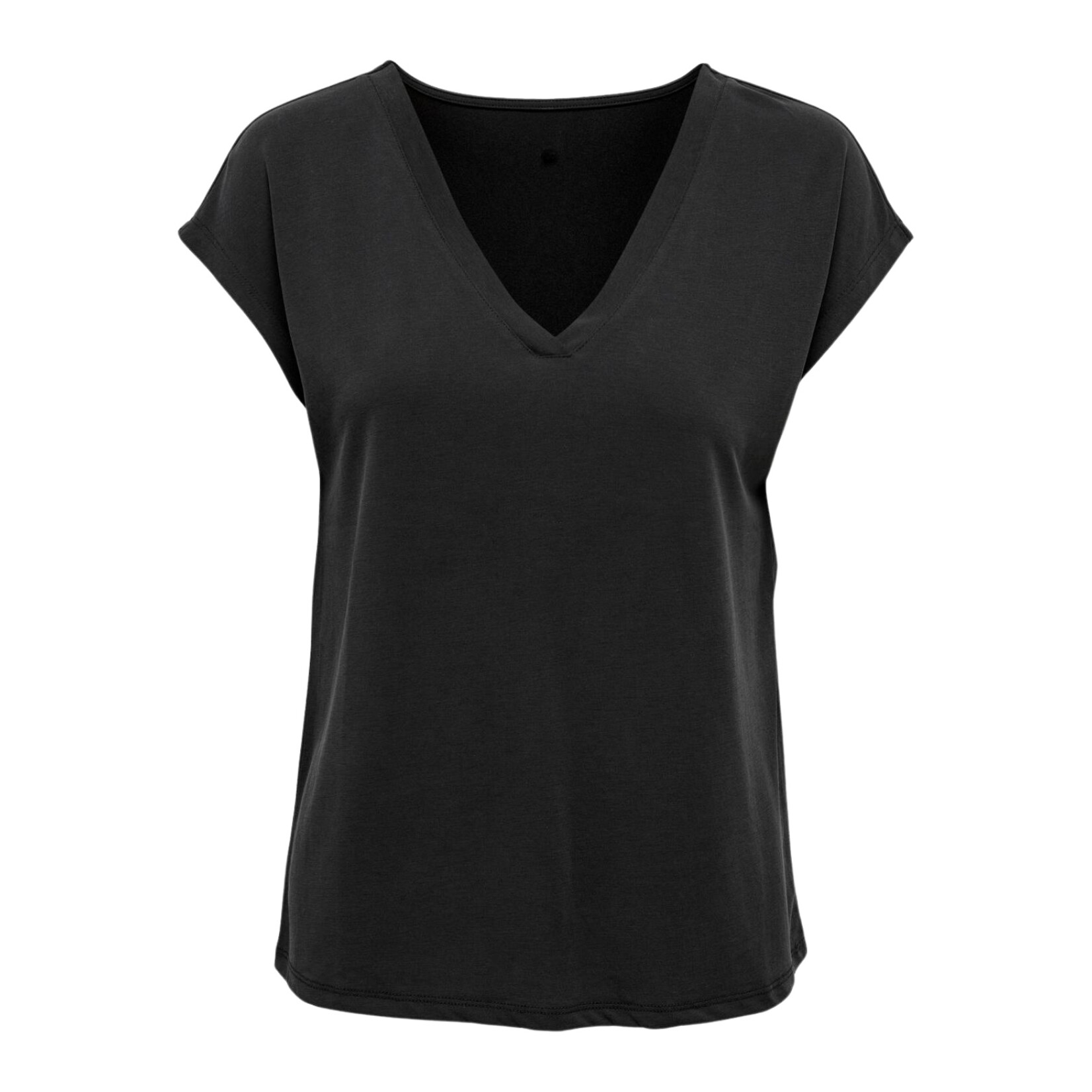 Only Willa Modal V-Neck Tee - Black