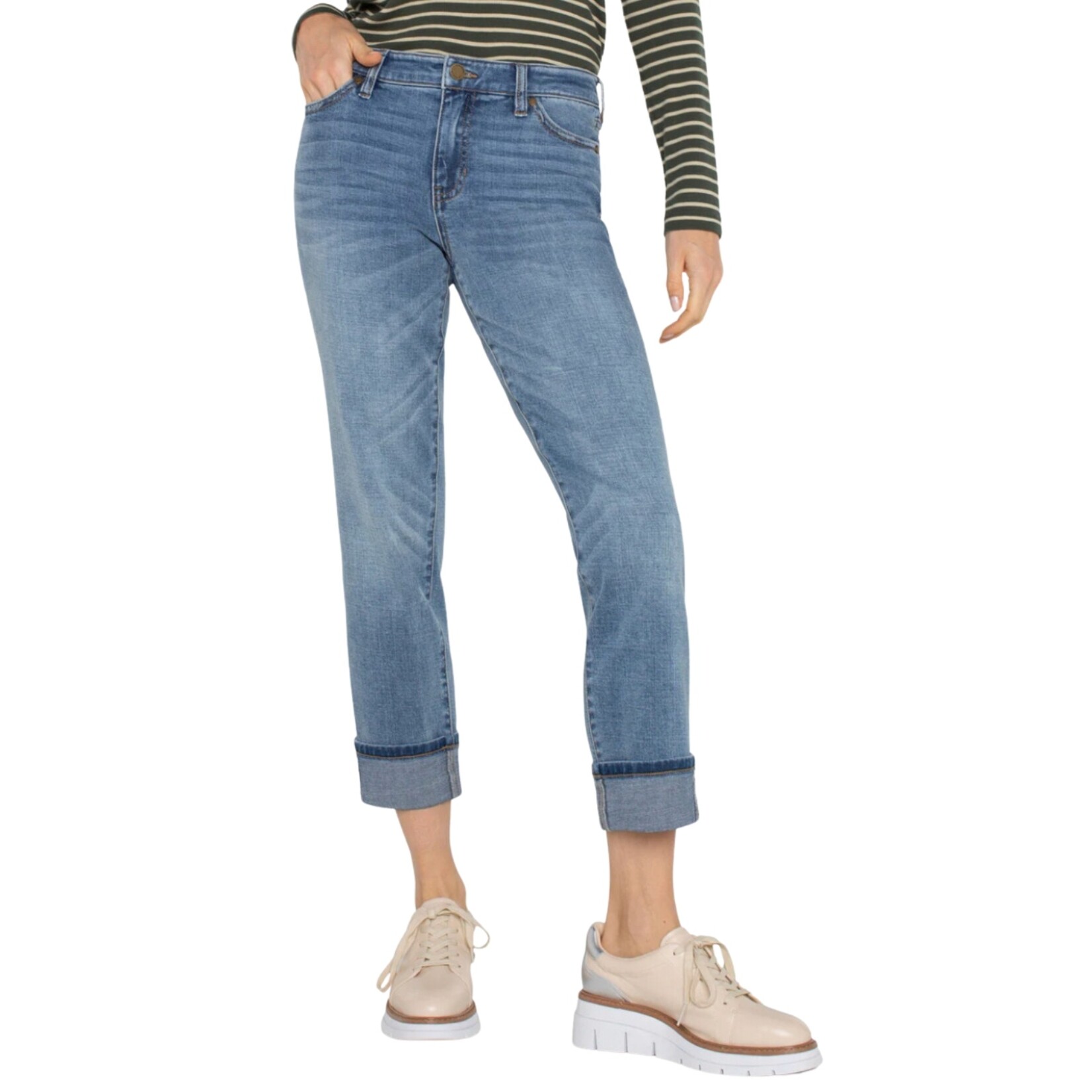 Liverpool Marley Girlfriend Cuffed Denim