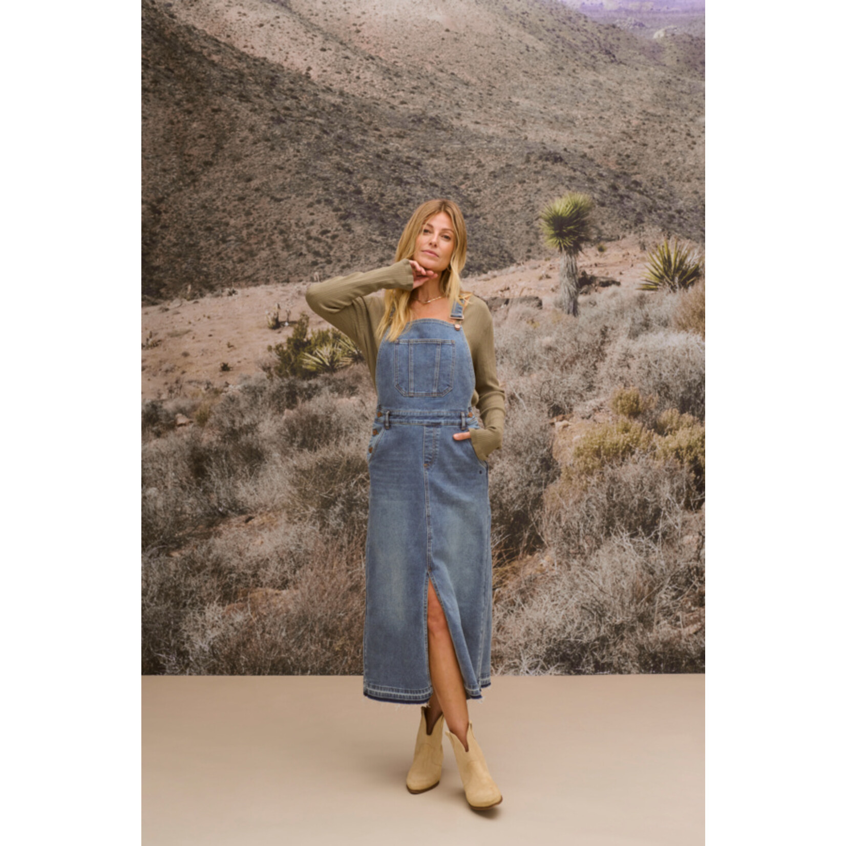 Cream Brynn Denim Dress