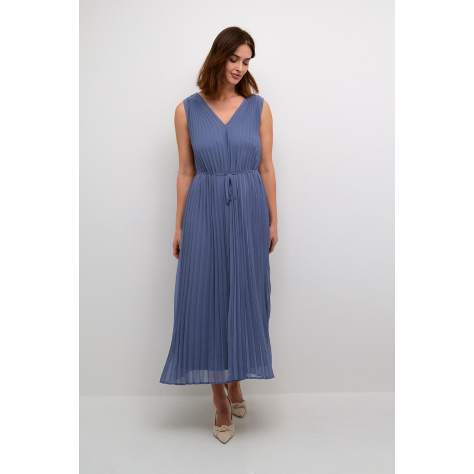 Kaffe Naveah Pleated Dress - Blue Indigo