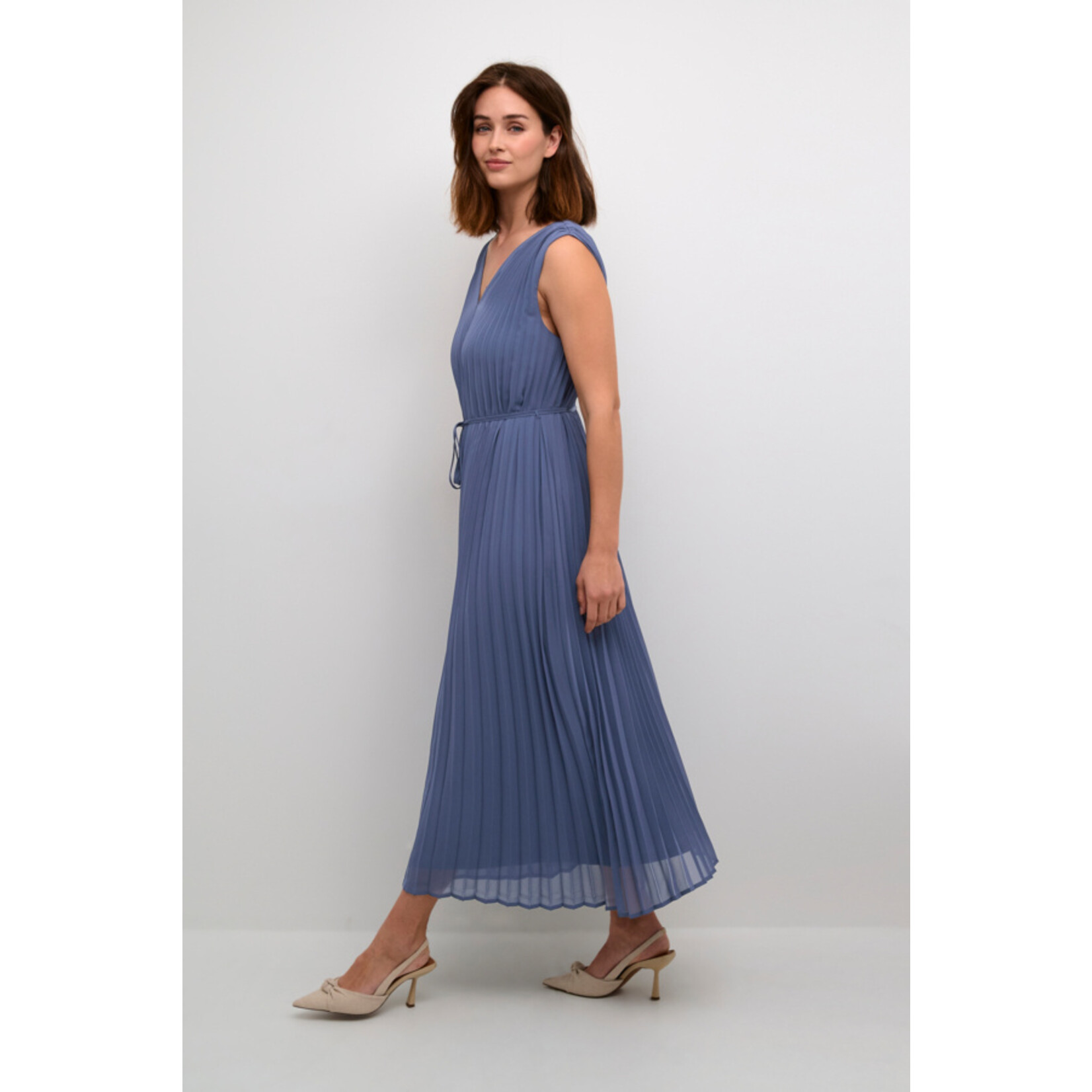 Kaffe Naveah Pleated Dress - Blue Indigo