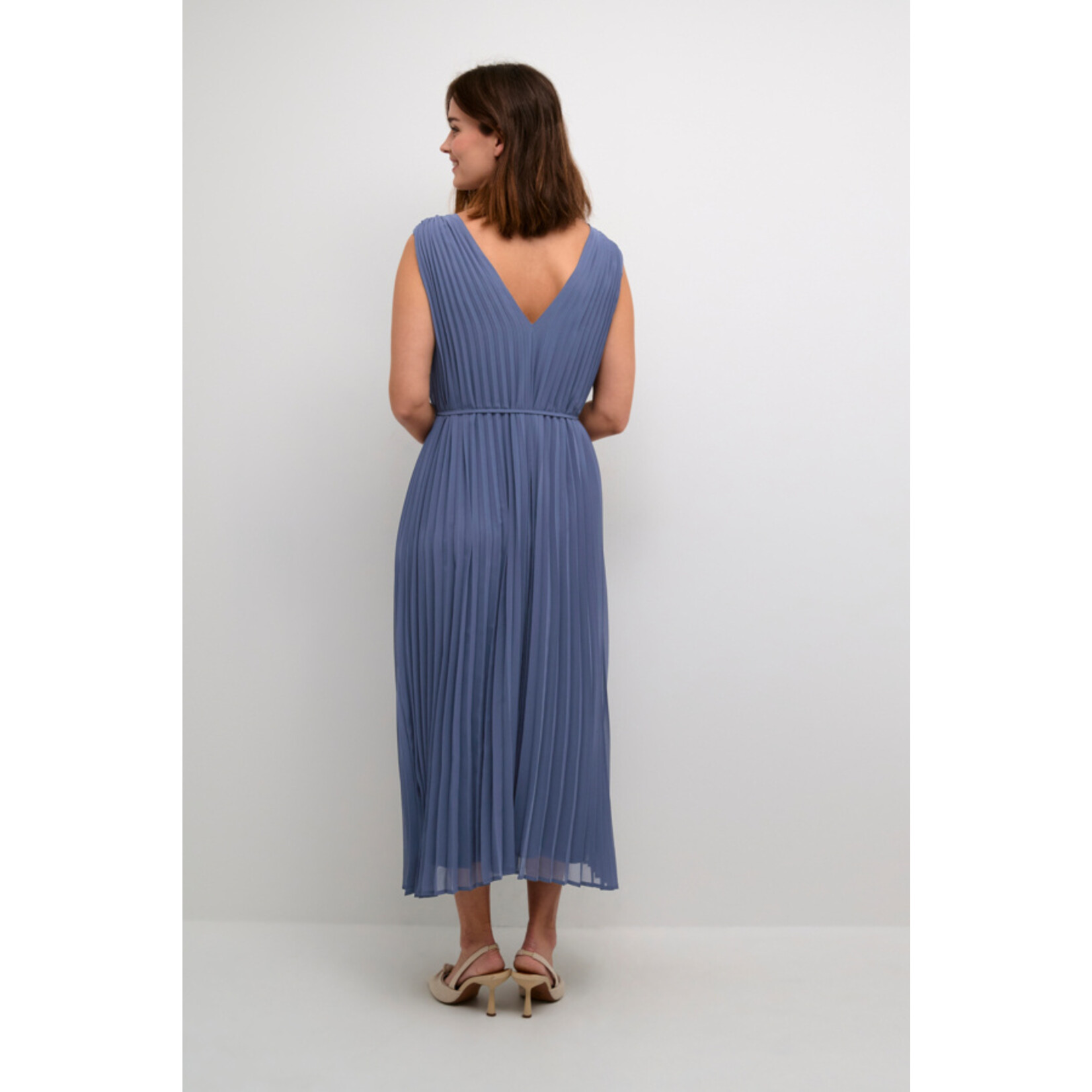 Kaffe Naveah Pleated Dress - Blue Indigo