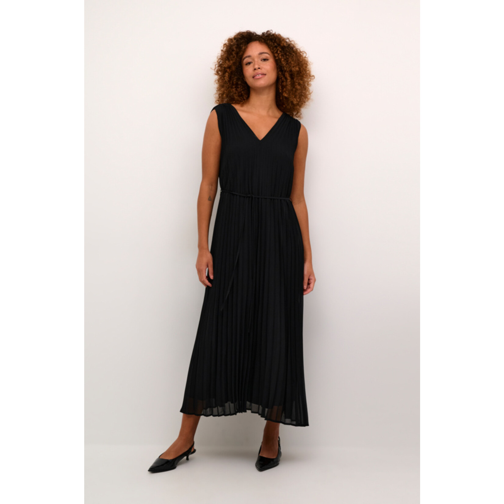 Kaffe Naveah Pleated Dress - Black