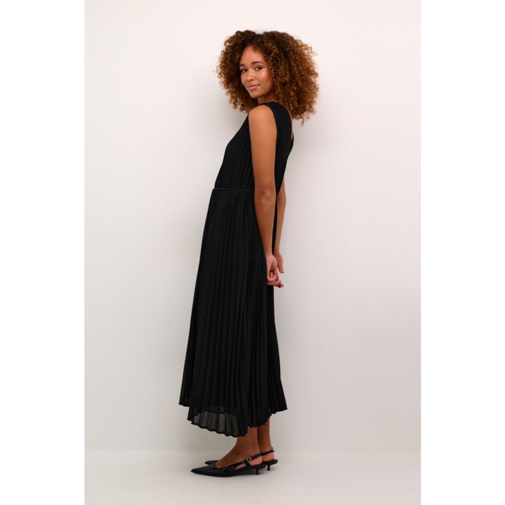 Kaffe Naveah Pleated Dress - Black