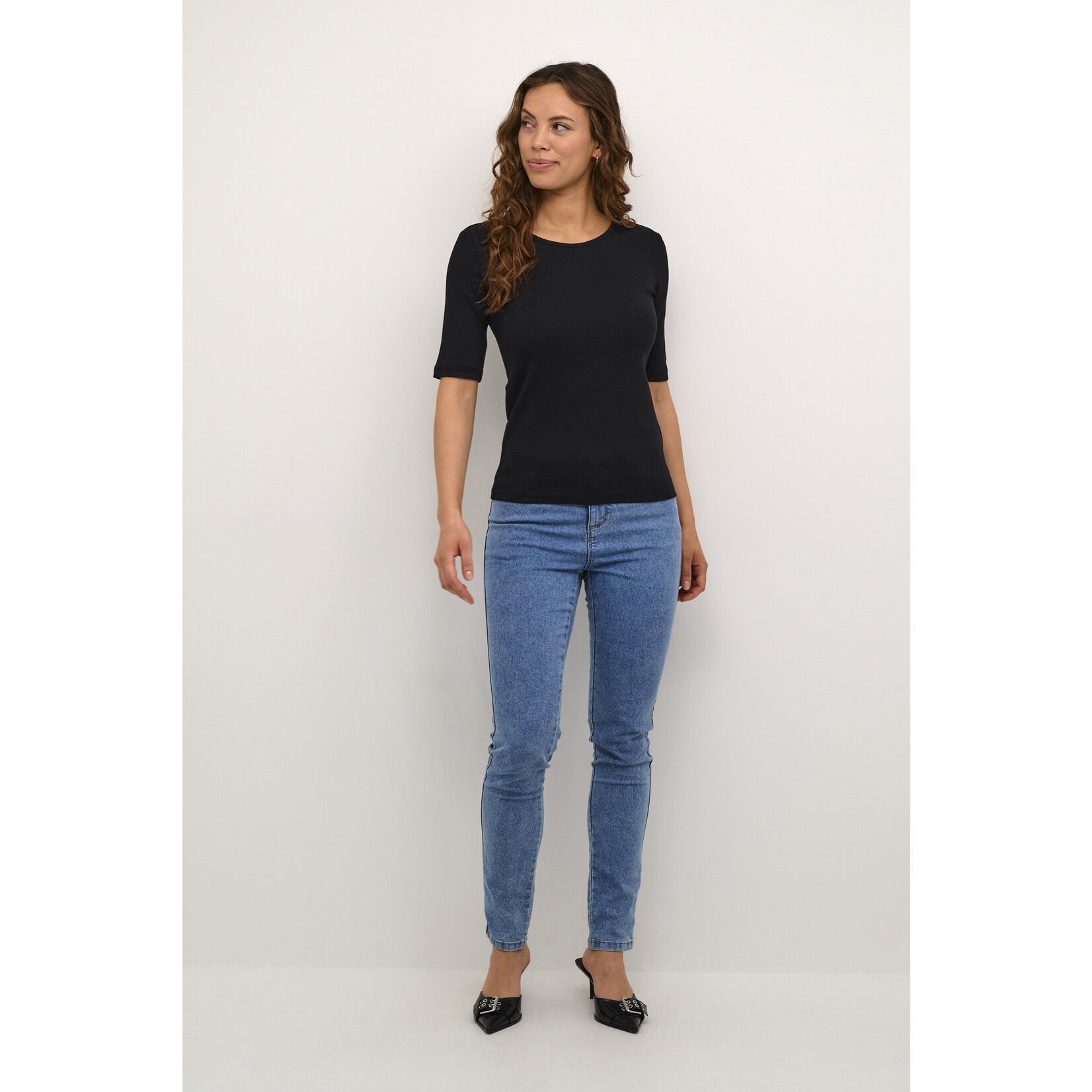 Kaffe Dakota Rib Top - Black