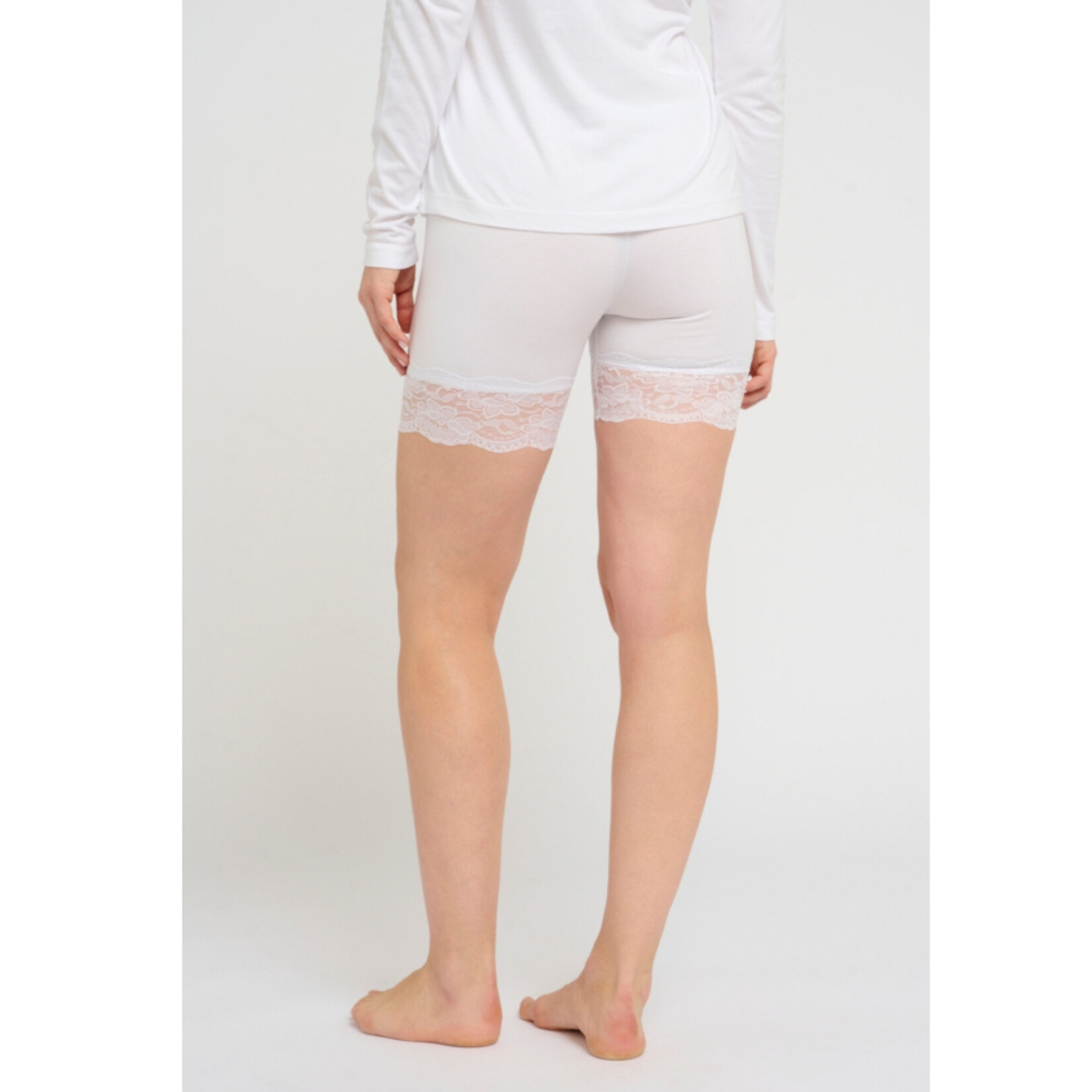 Cream Lace Thighsaver Short - White