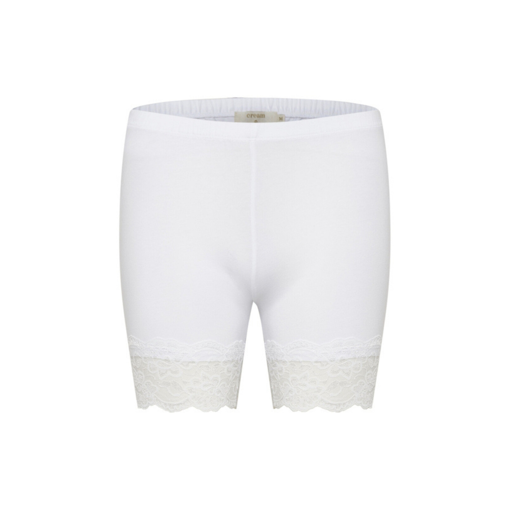 Cream Lace Thighsaver Short - White