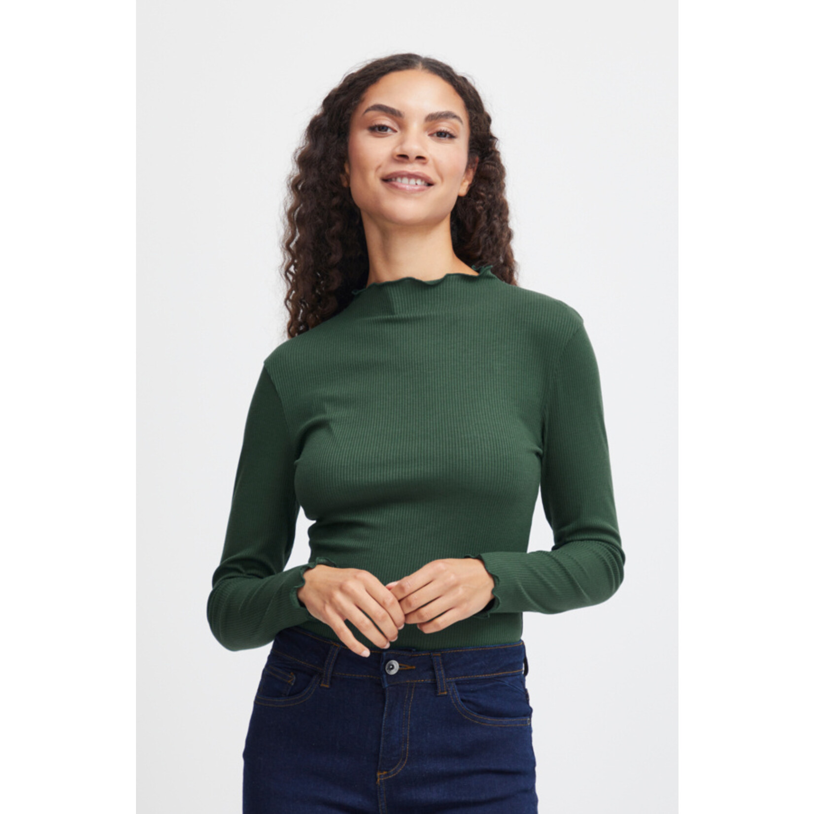 B. Young Pia Hi Neck Top - Sycamore