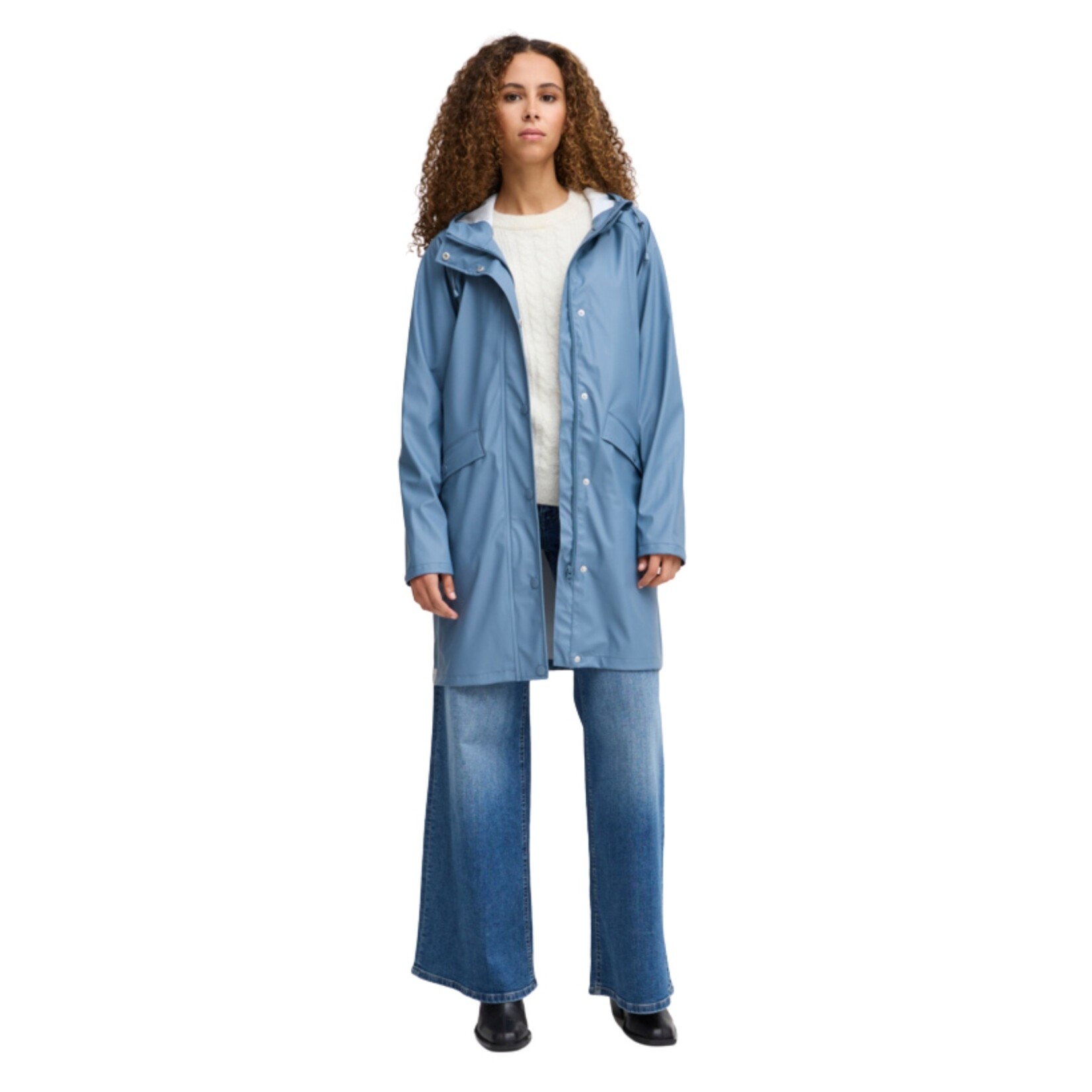 ICHI Coastal Raincoat - Blue Mirage