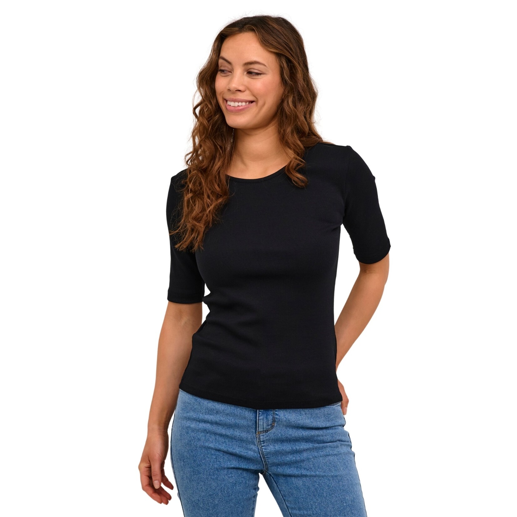 Kaffe Dakota Rib Top - Black