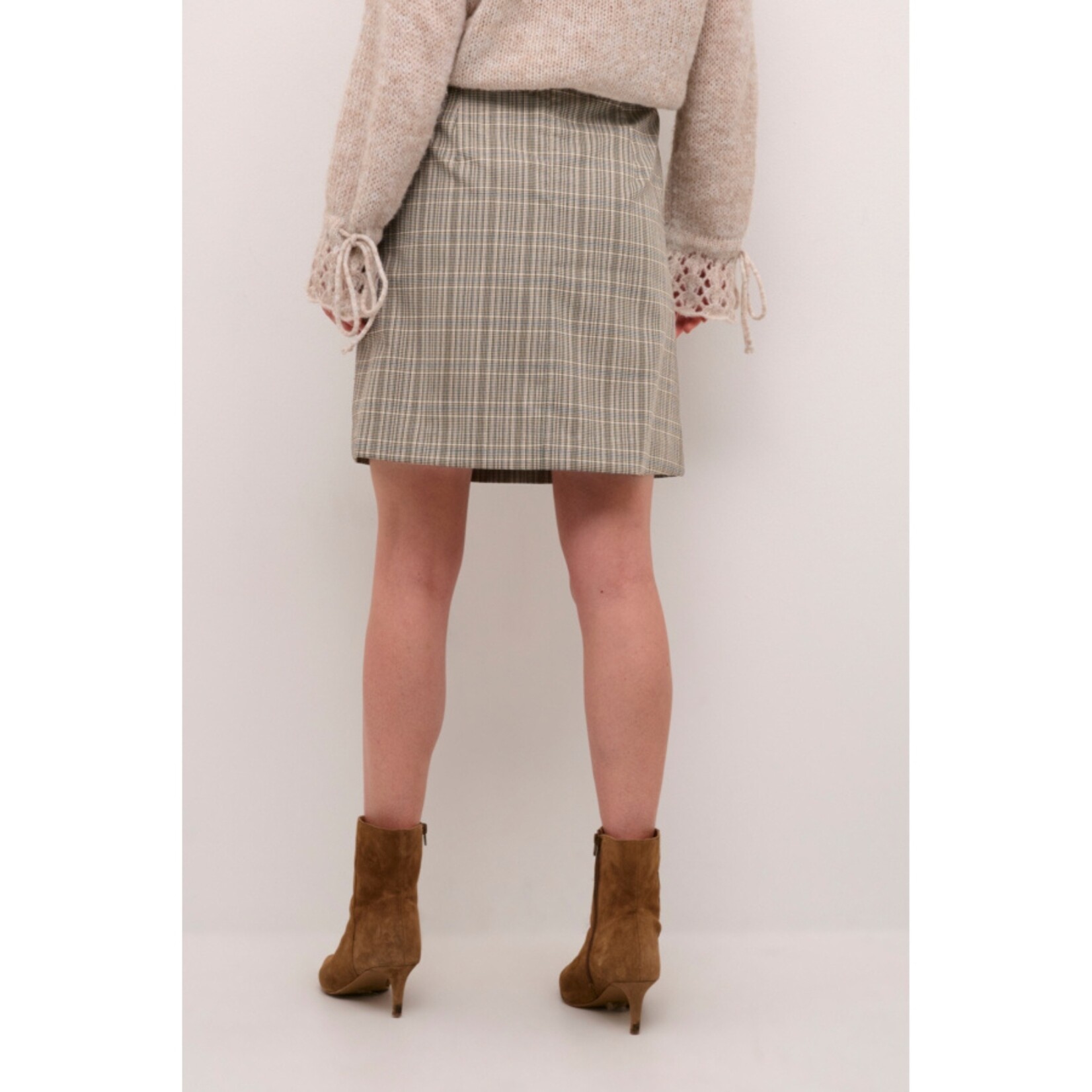 Cream Tyler Check Skirt