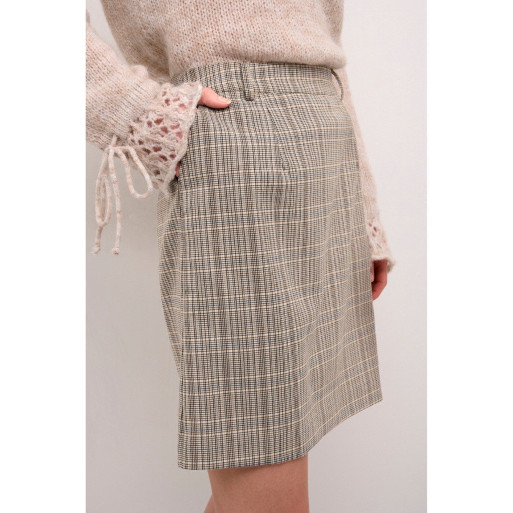 Cream Tyler Check Skirt