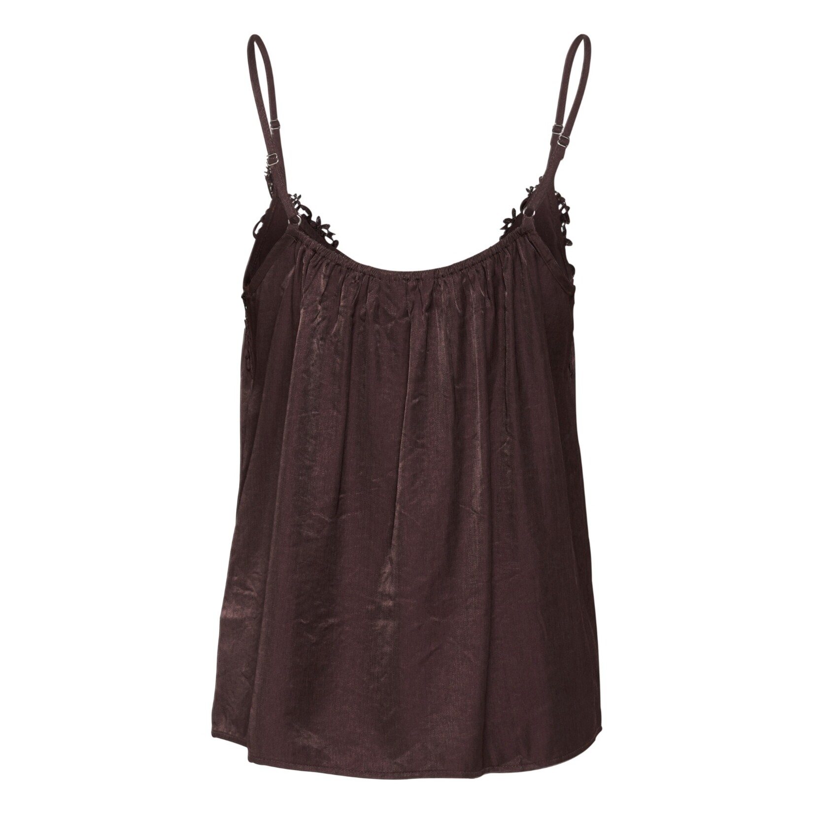 Cream Anya Lace Tank - Chocolate Plum