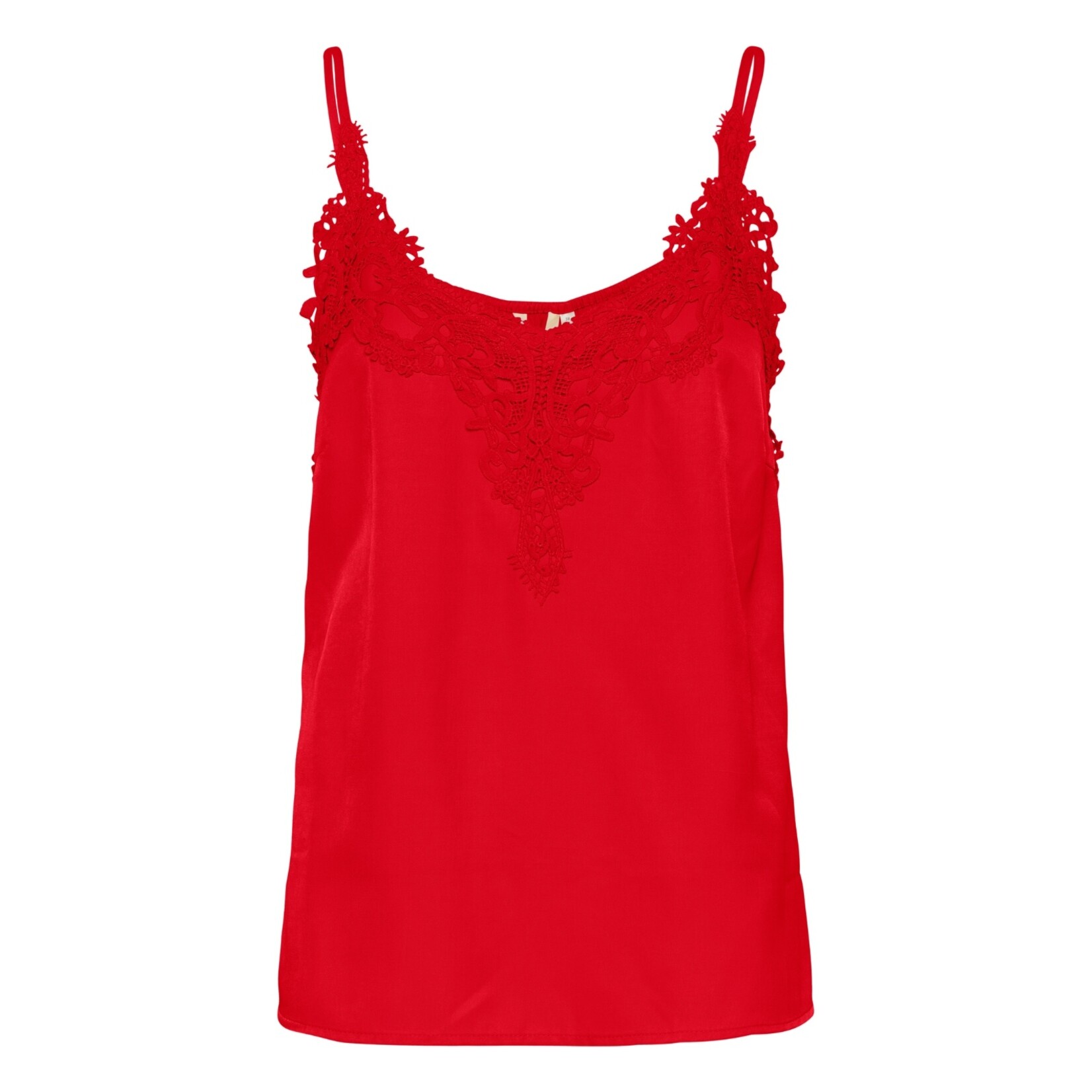 Cream Anya Lace Tank - Flame Scarlet