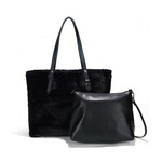 Co Lab Reversible Gem Tote - Black Vegan Fur