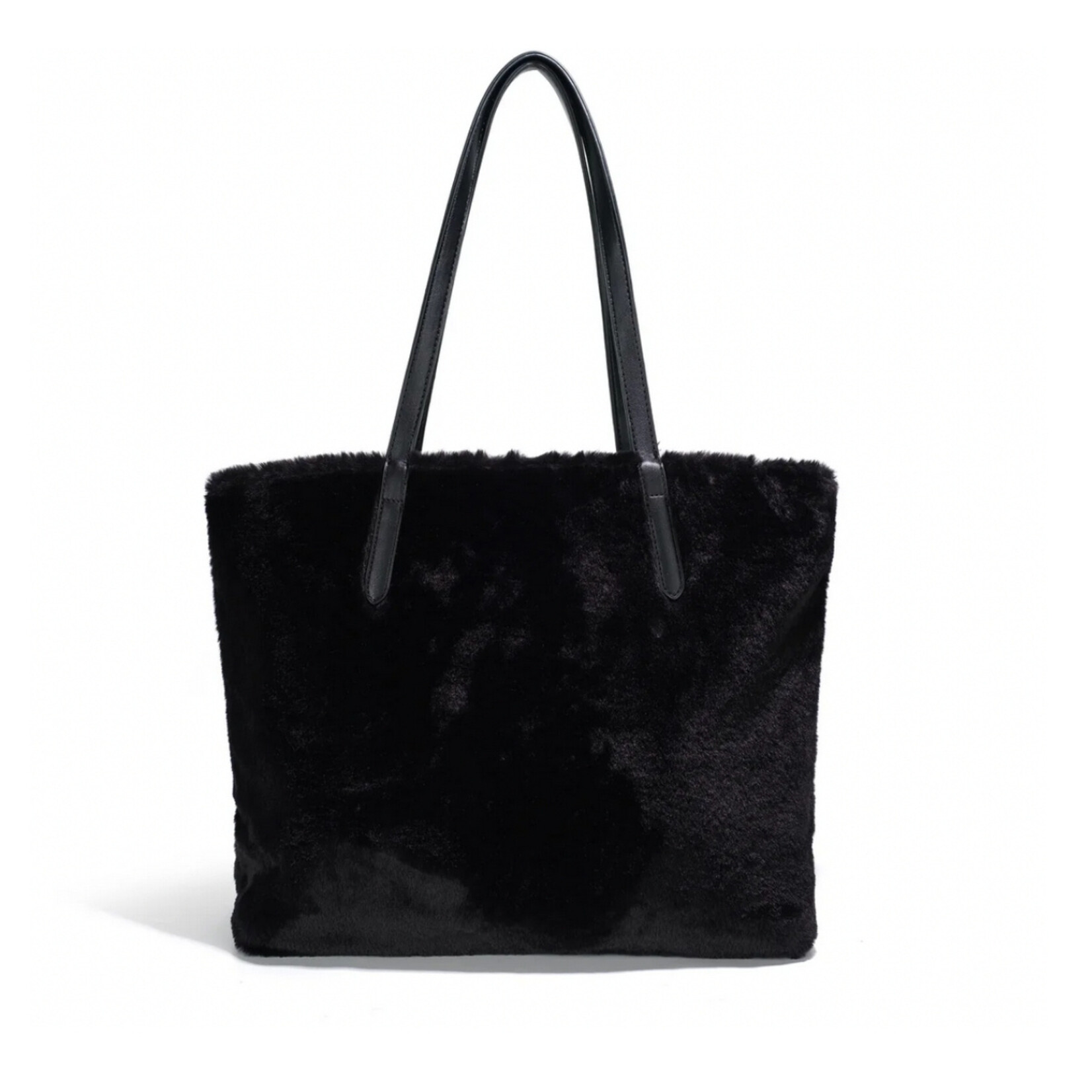 Co Lab Reversible Gem Tote - Black Vegan Fur