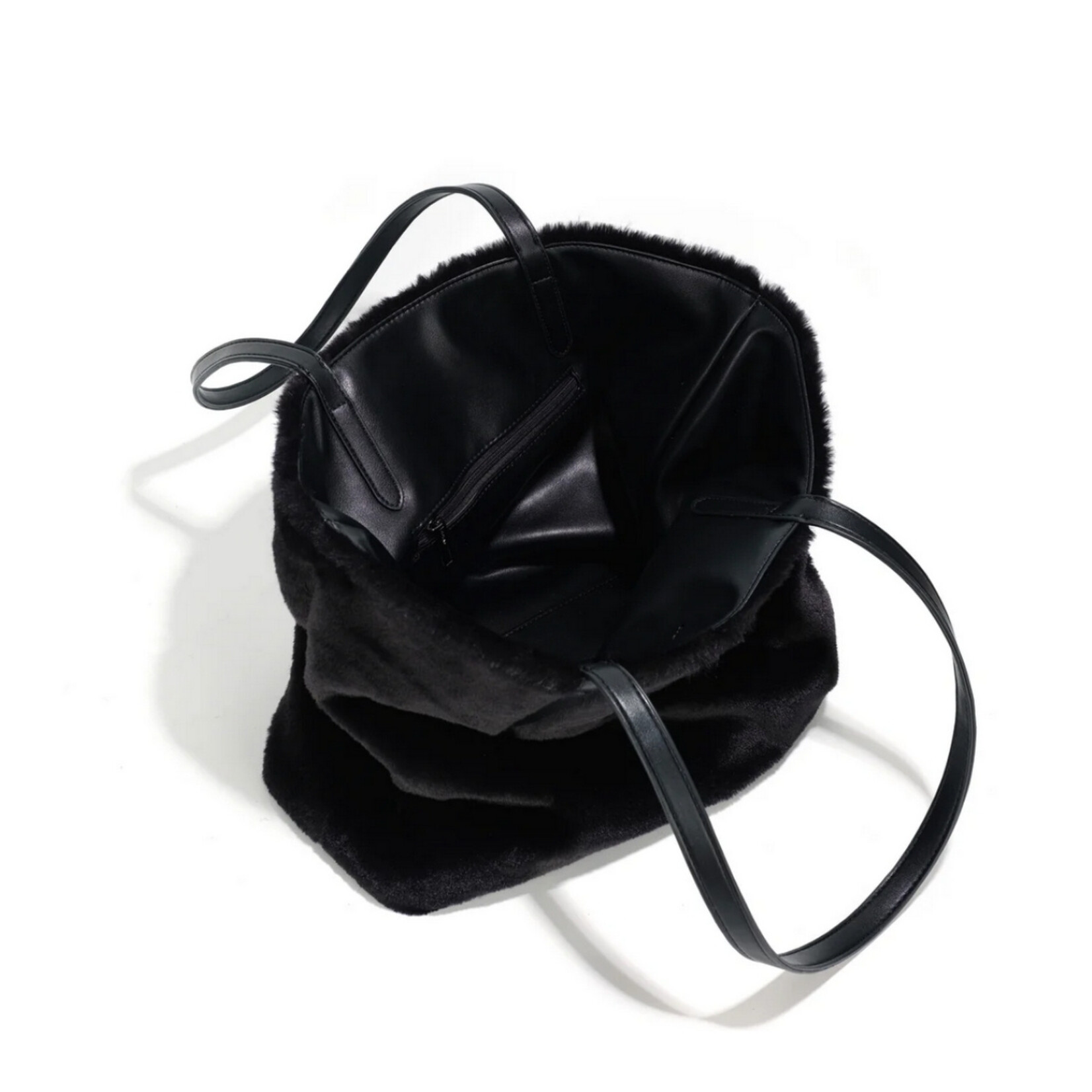 Co Lab Reversible Gem Tote - Black Vegan Fur