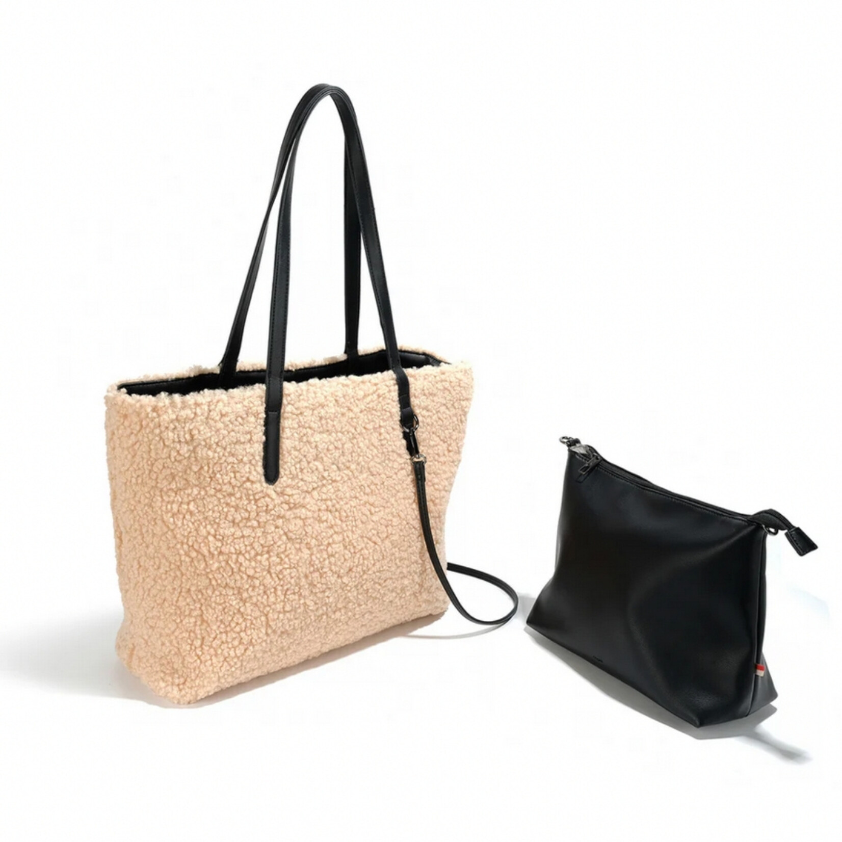 Co Lab Reversible Gem Tote - Beige Shearling