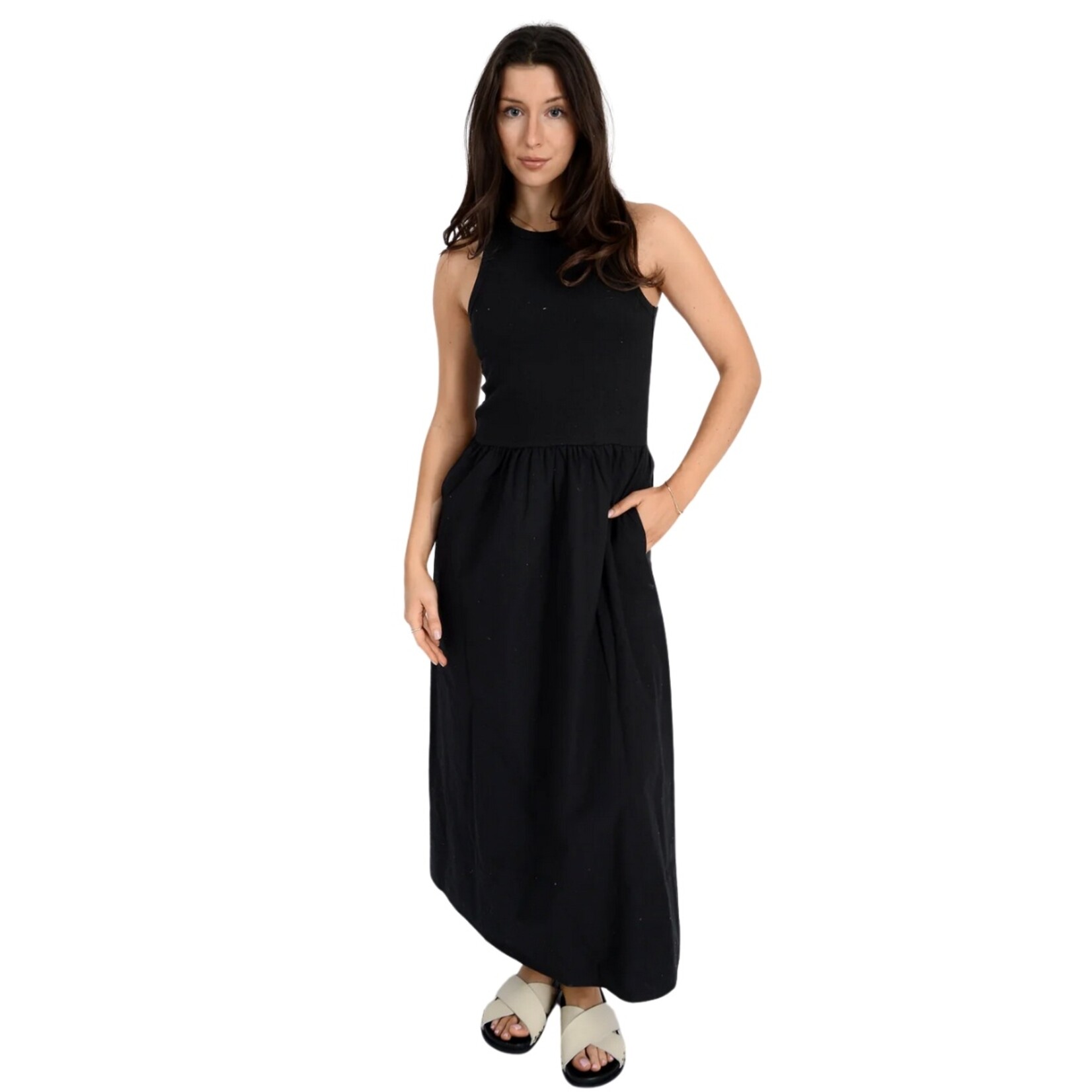 Maren Racer Tank Dress - Black