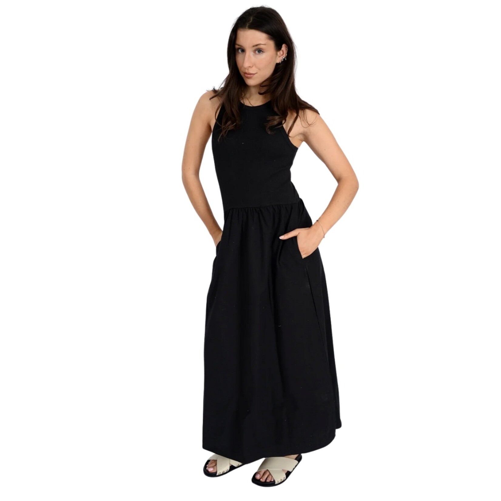 Maren Racer Tank Dress - Black