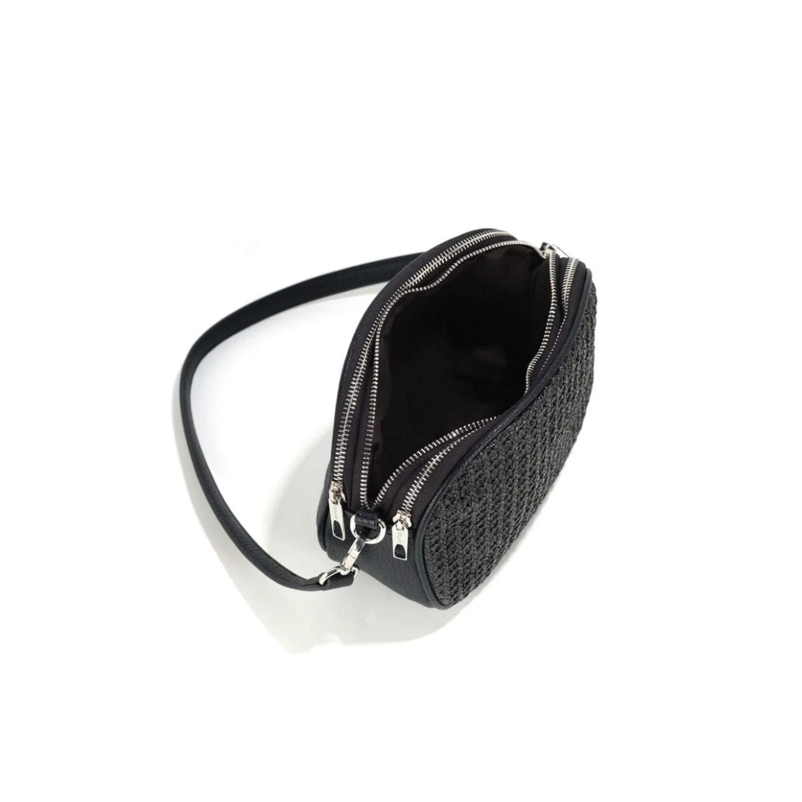 Co Lab Bobbi Raffia Crossbody - Black