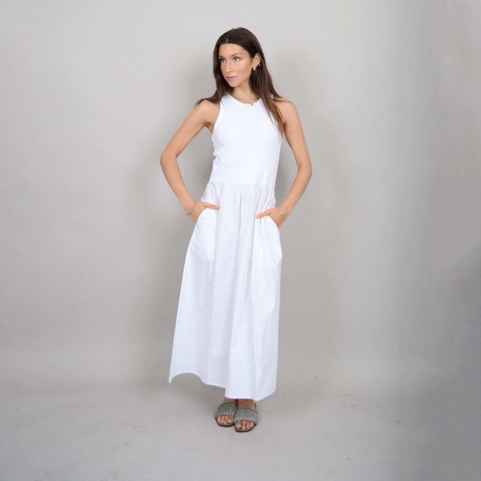 Maren Racer Tank Dress - White