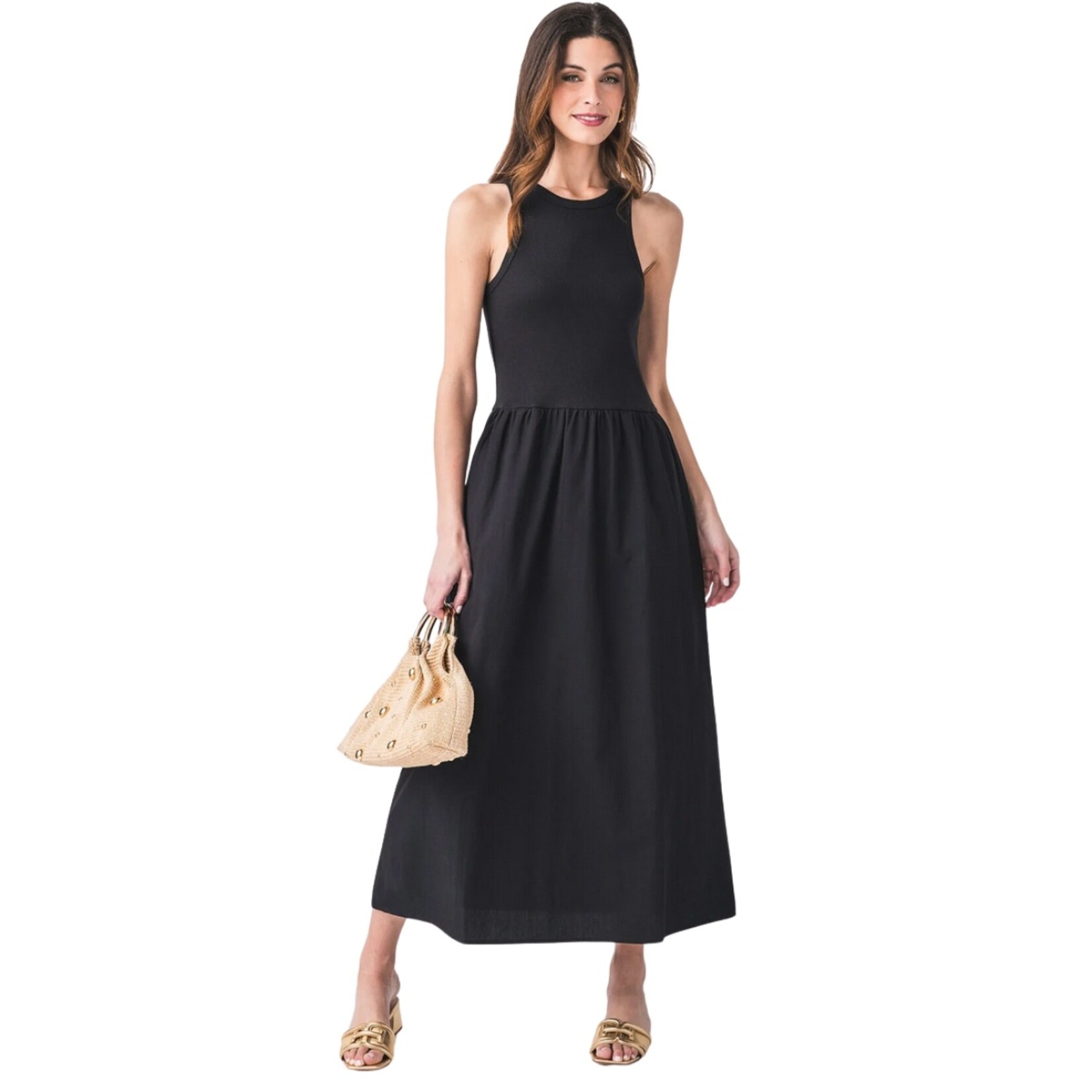 Maren Racer Tank Dress - Black