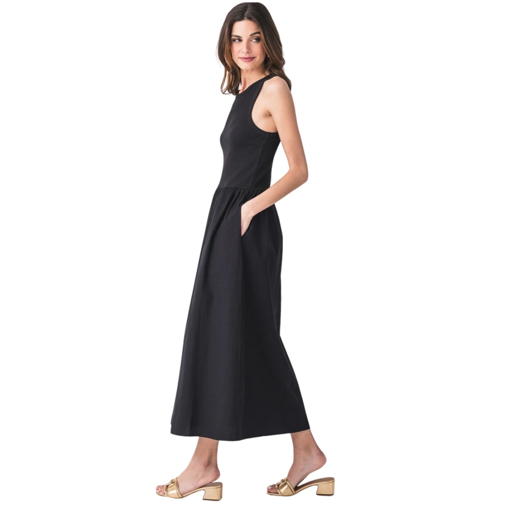 Maren Racer Tank Dress - Black