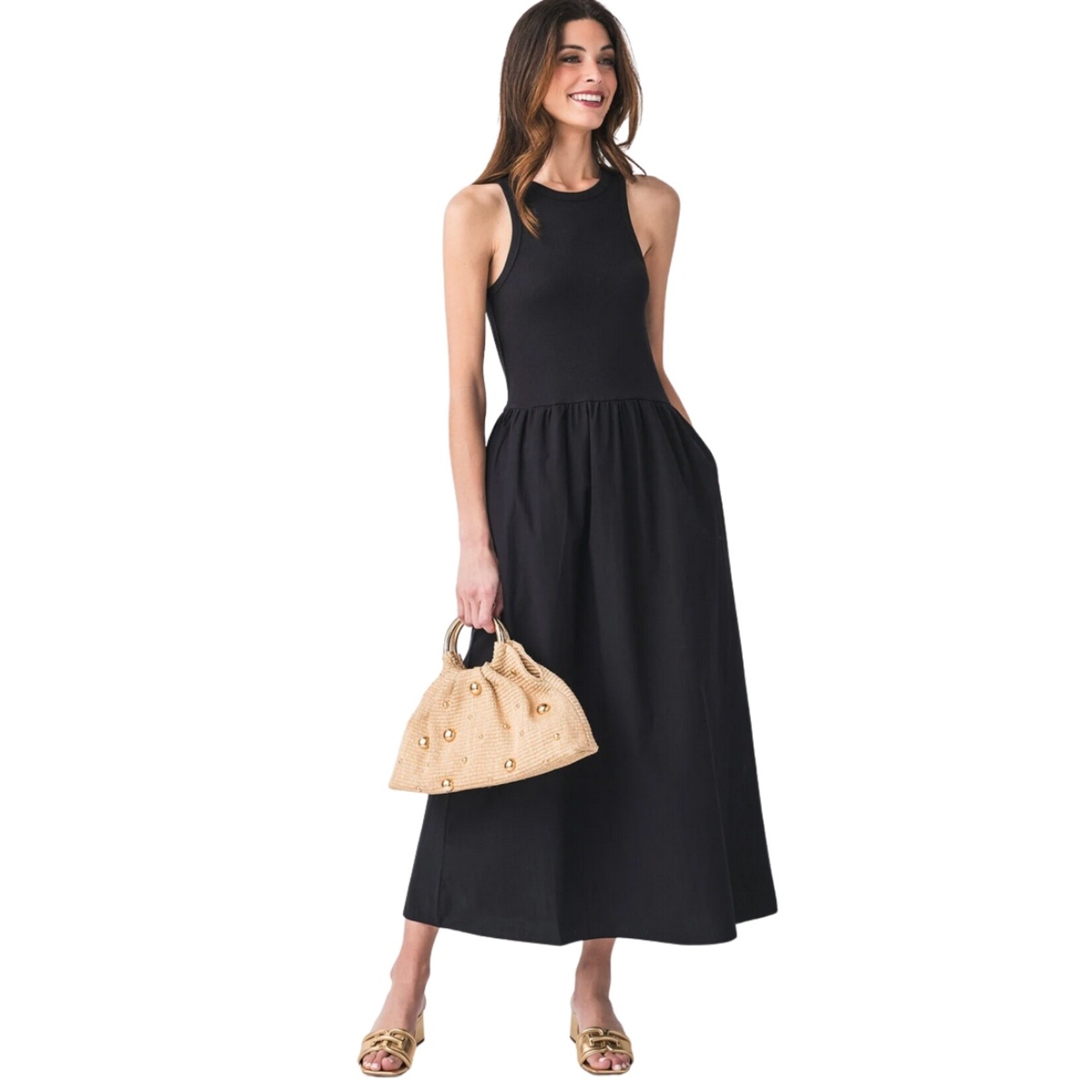 Maren Racer Tank Dress - Black