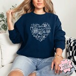 Wild Melon Designs Book Heart Crew Sweatshirt