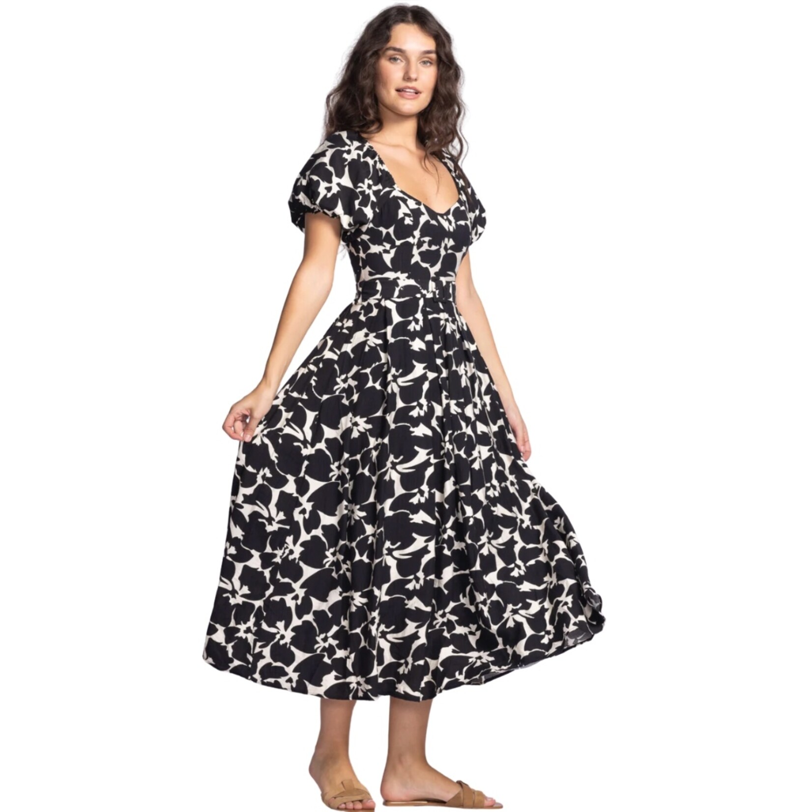 Pink Martini Rachel Floral Belted Dress