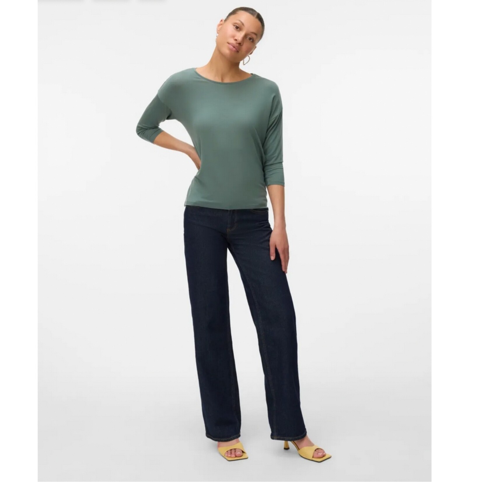 Vero Moda Aubrey 3/4 Top - Laurel Wreath