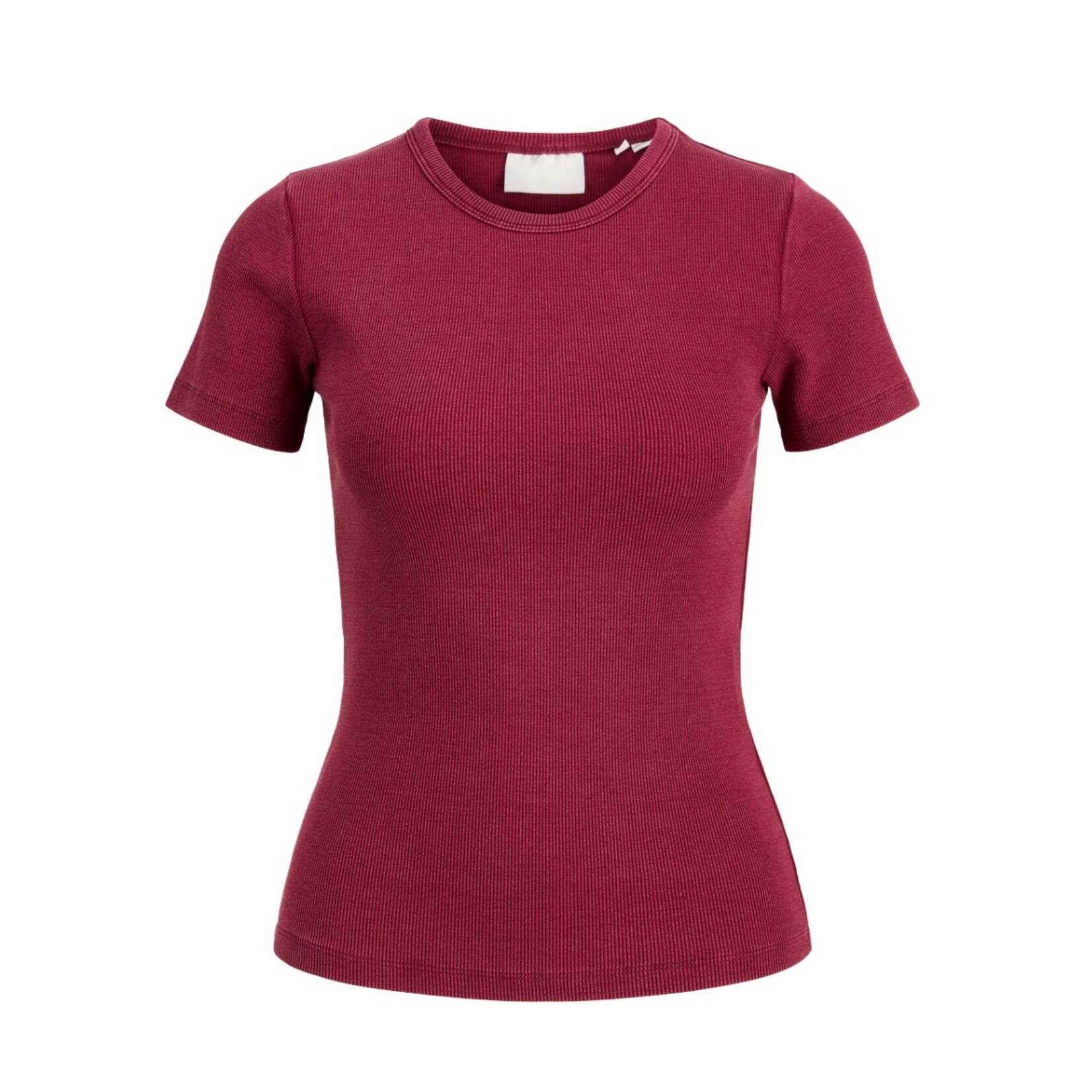 JJXX Frankie Washed Rib Tee - Cabernet