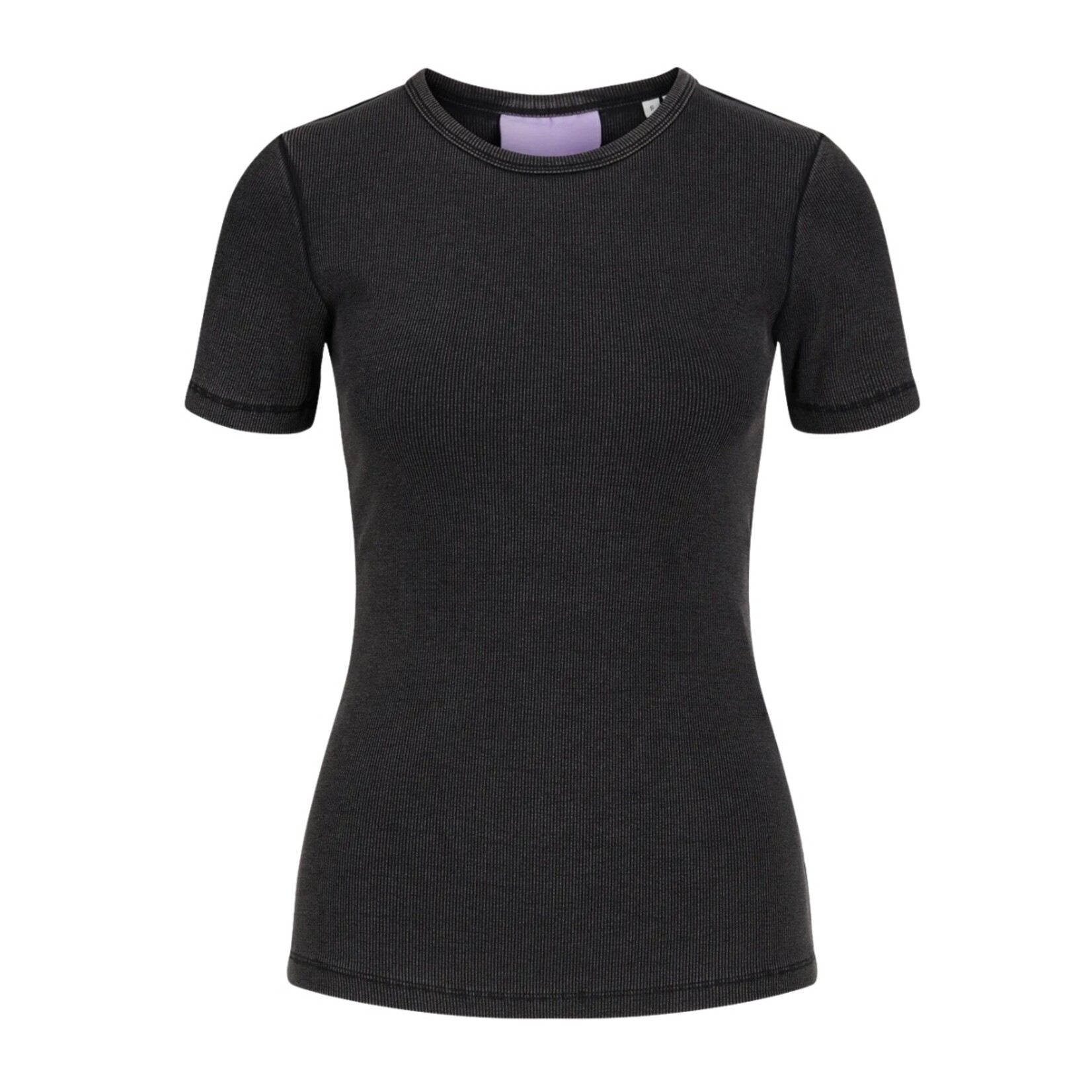 JJXX Frankie Washed Rib Tee - Black