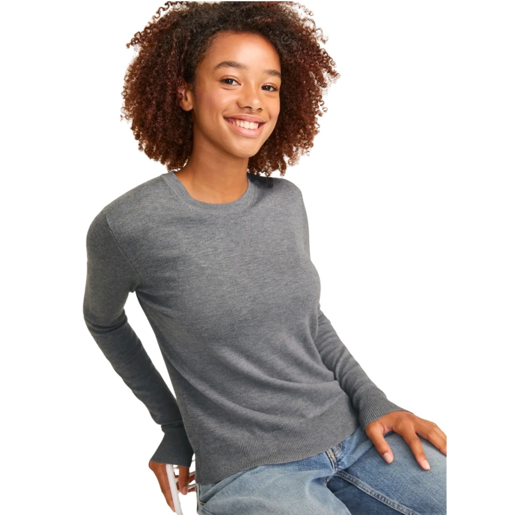 JJXX Celise Crew Neck Knit - Grey