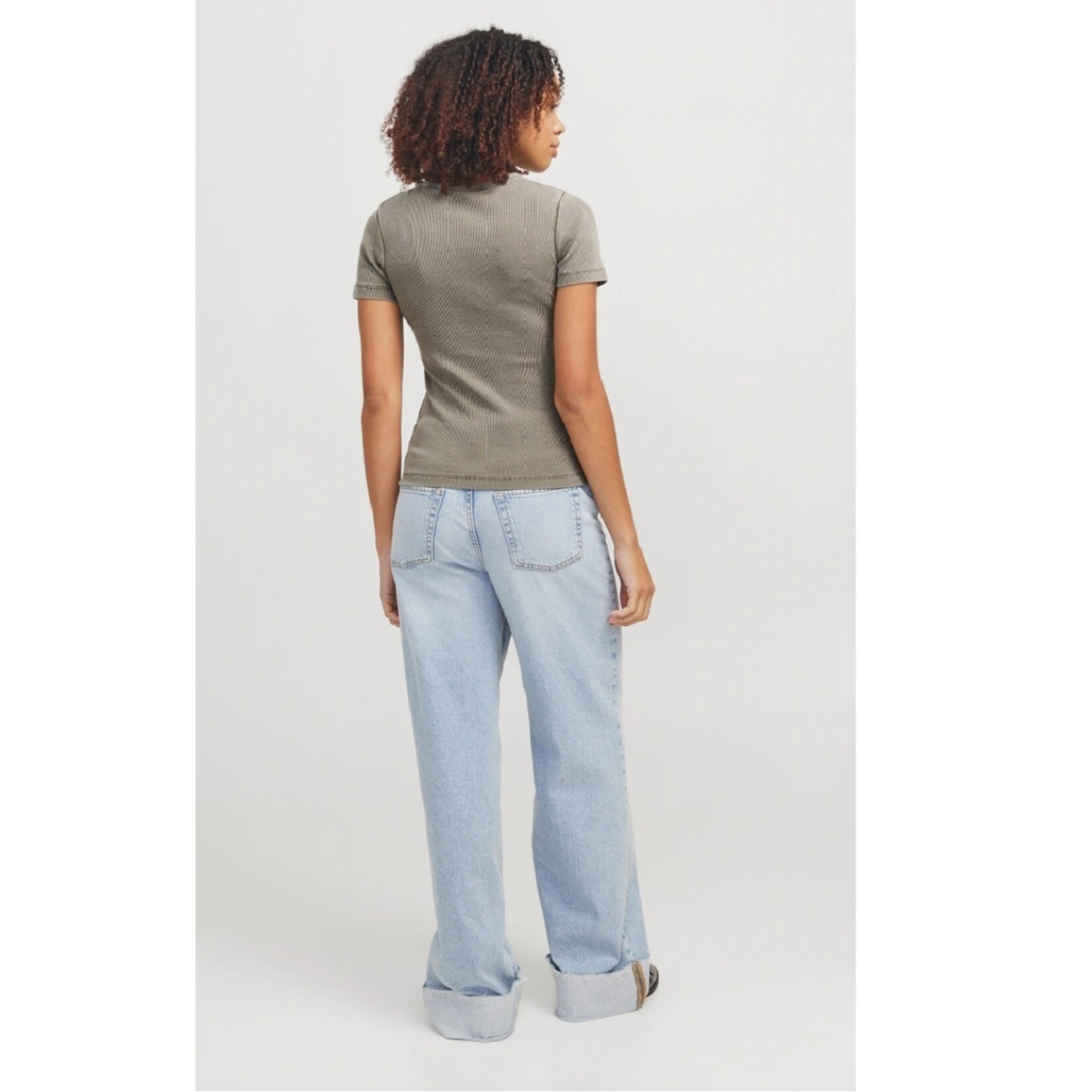 JJXX Frankie Wash Ribbed Tee - Morel