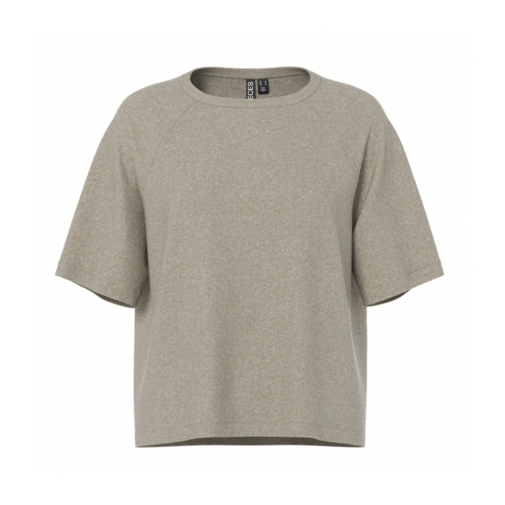 Pieces Brielle Short Sleeve Knit - Crockery