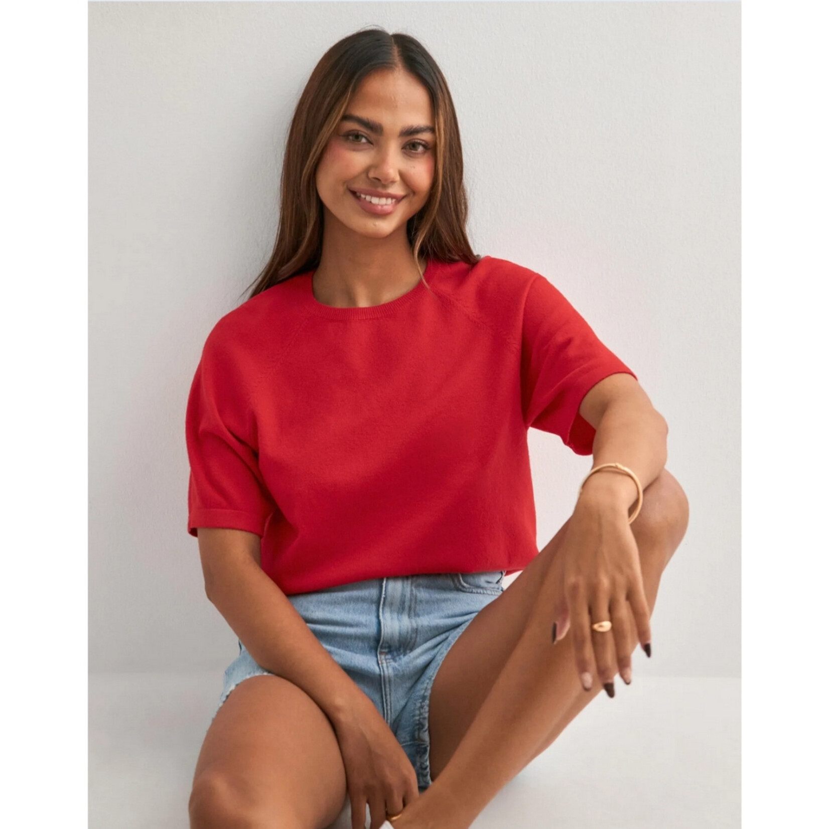 Pieces Brielle Short Sleeve Knit - Lollipop