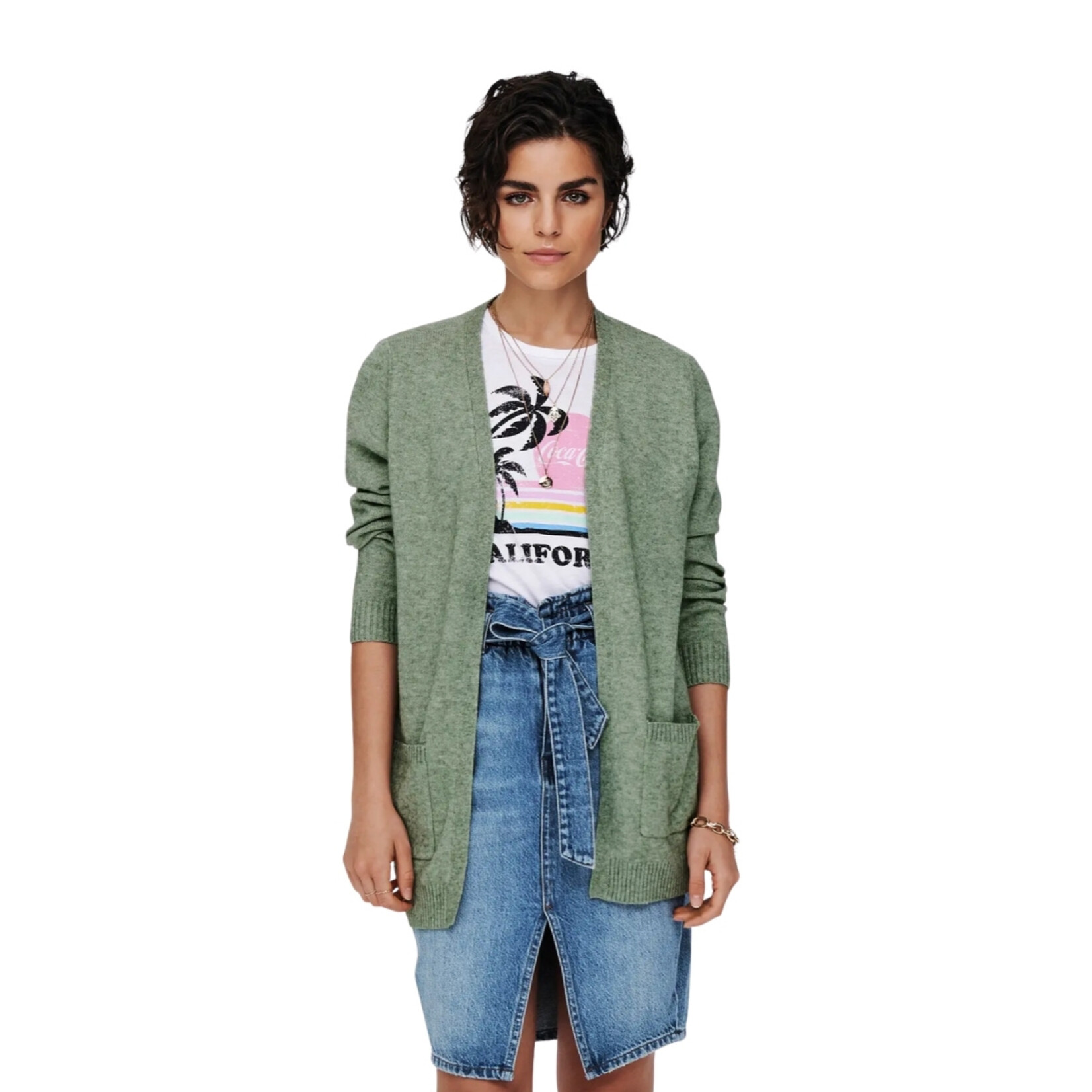 Only Lizzy Open Cardi - Basil
