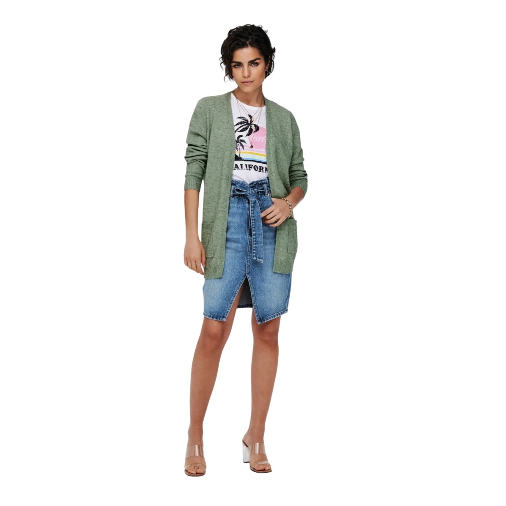 Only Lizzy Open Cardi - Basil